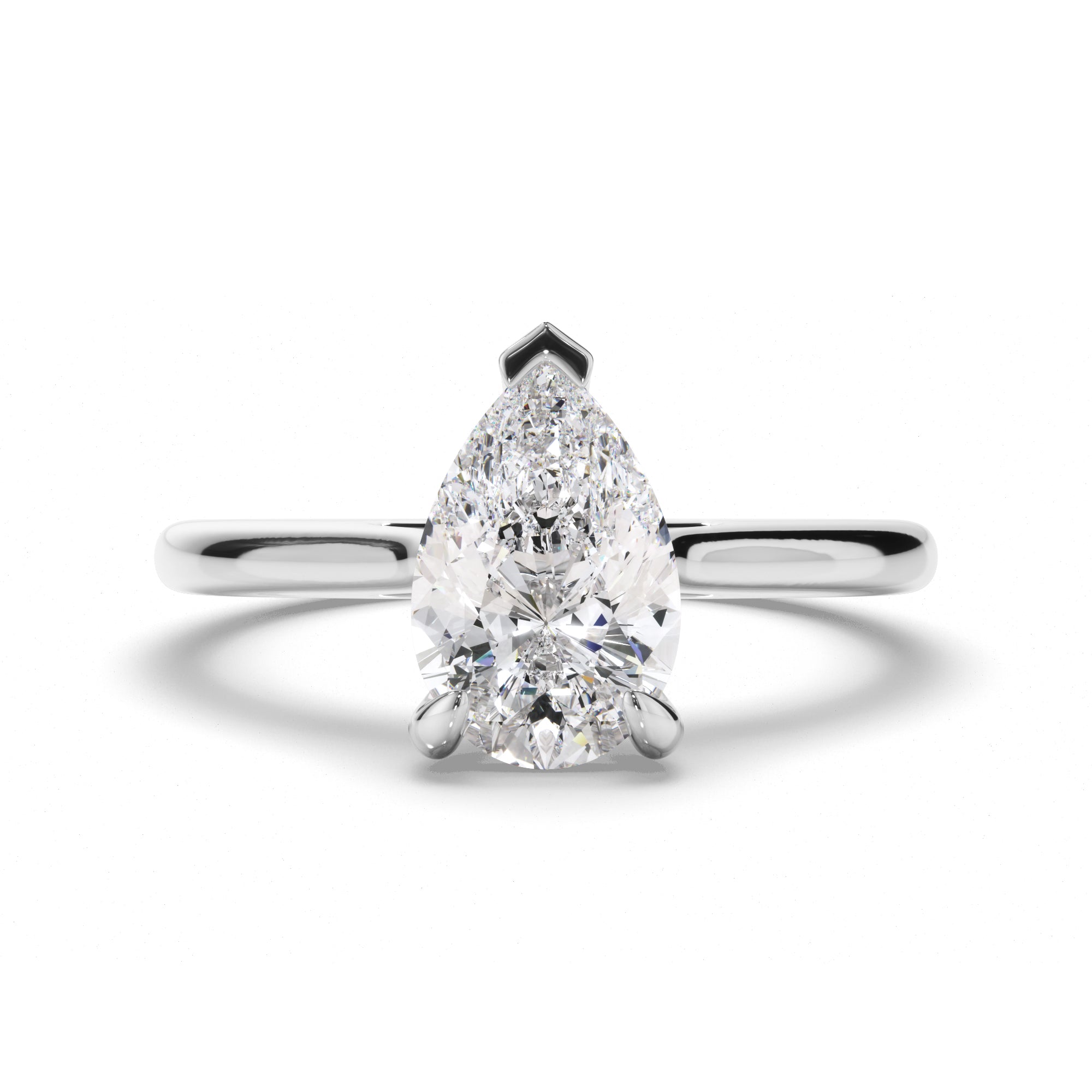 Brielle - Pear Cut Diamond Solitaire Engagement Ring