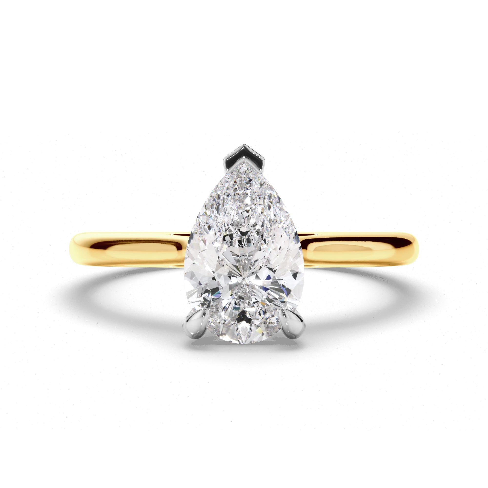 Brielle - Pear Cut Diamond Solitaire Engagement Ring