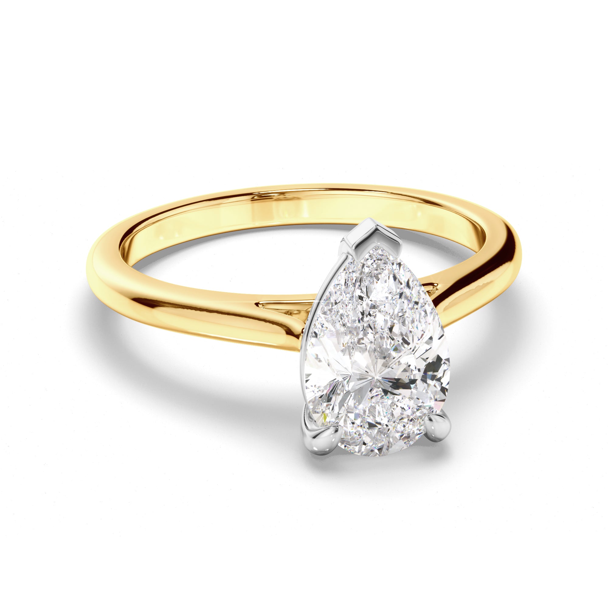 Brielle - Pear Cut Diamond Solitaire Engagement Ring