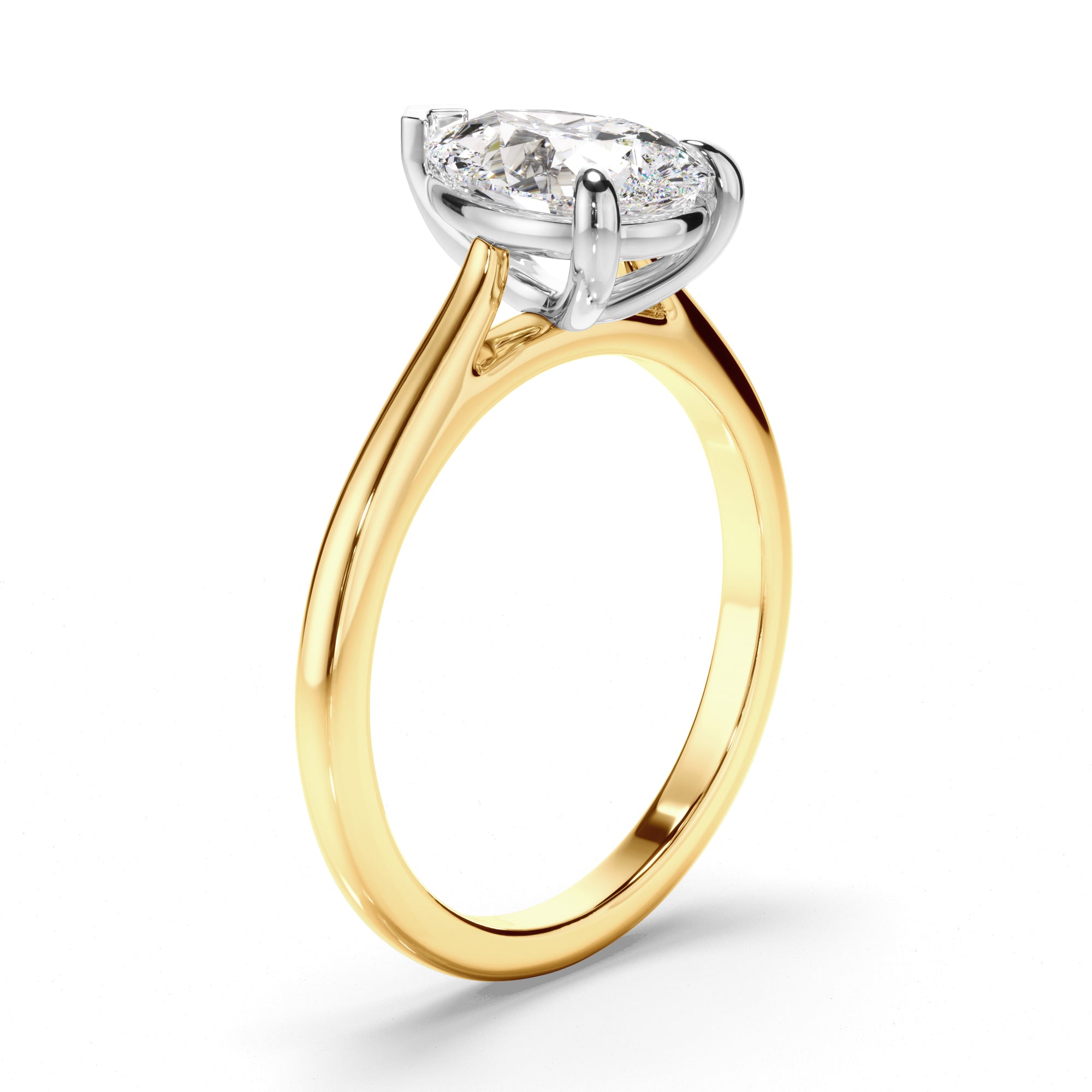 Brielle - Pear Cut Diamond Solitaire Engagement Ring