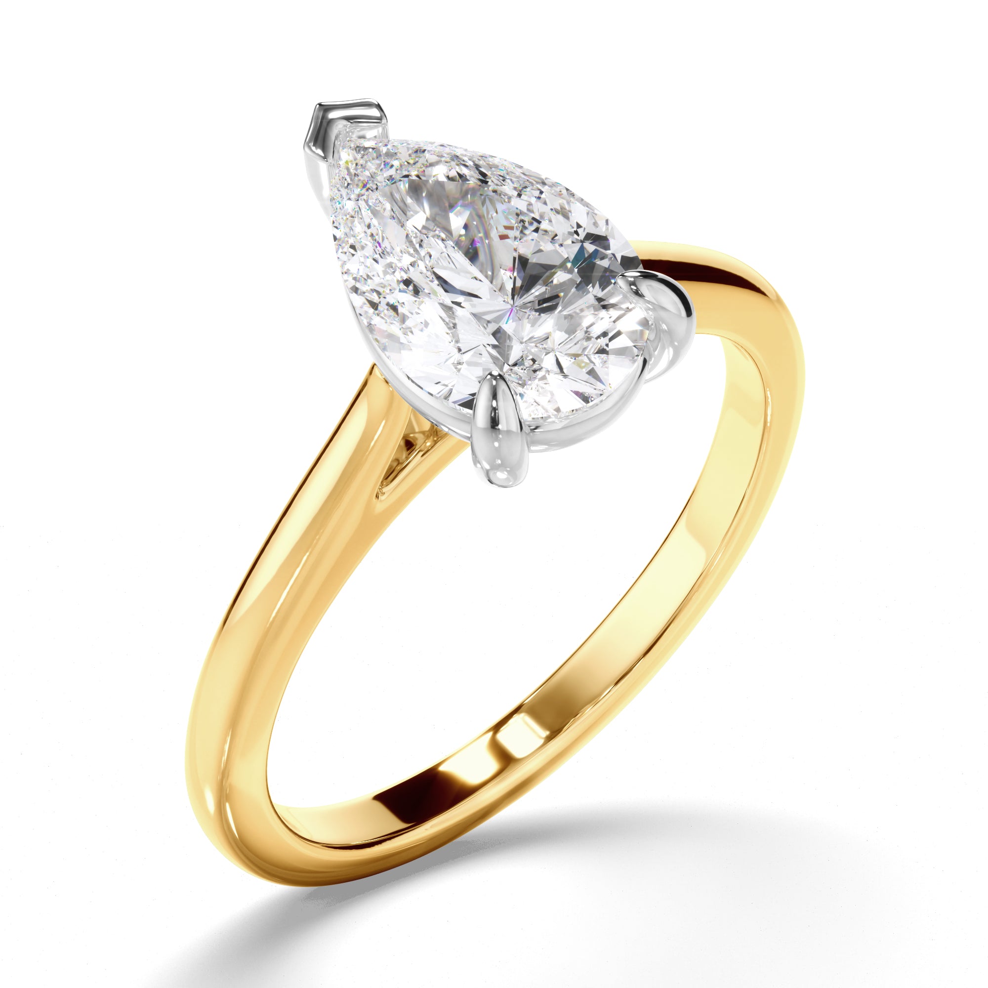 Brielle - Pear Cut Diamond Solitaire Engagement Ring