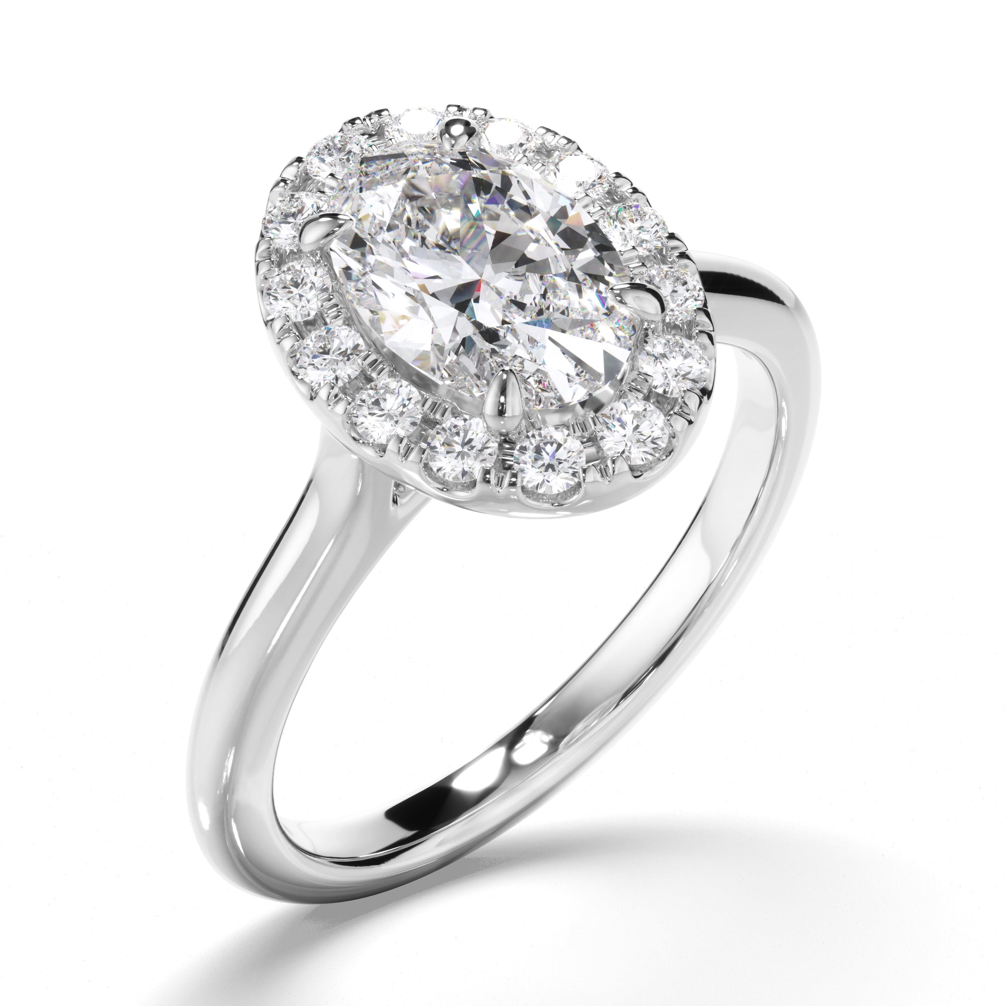 Grace - Oval Cut Diamond Halo Engagement Ring