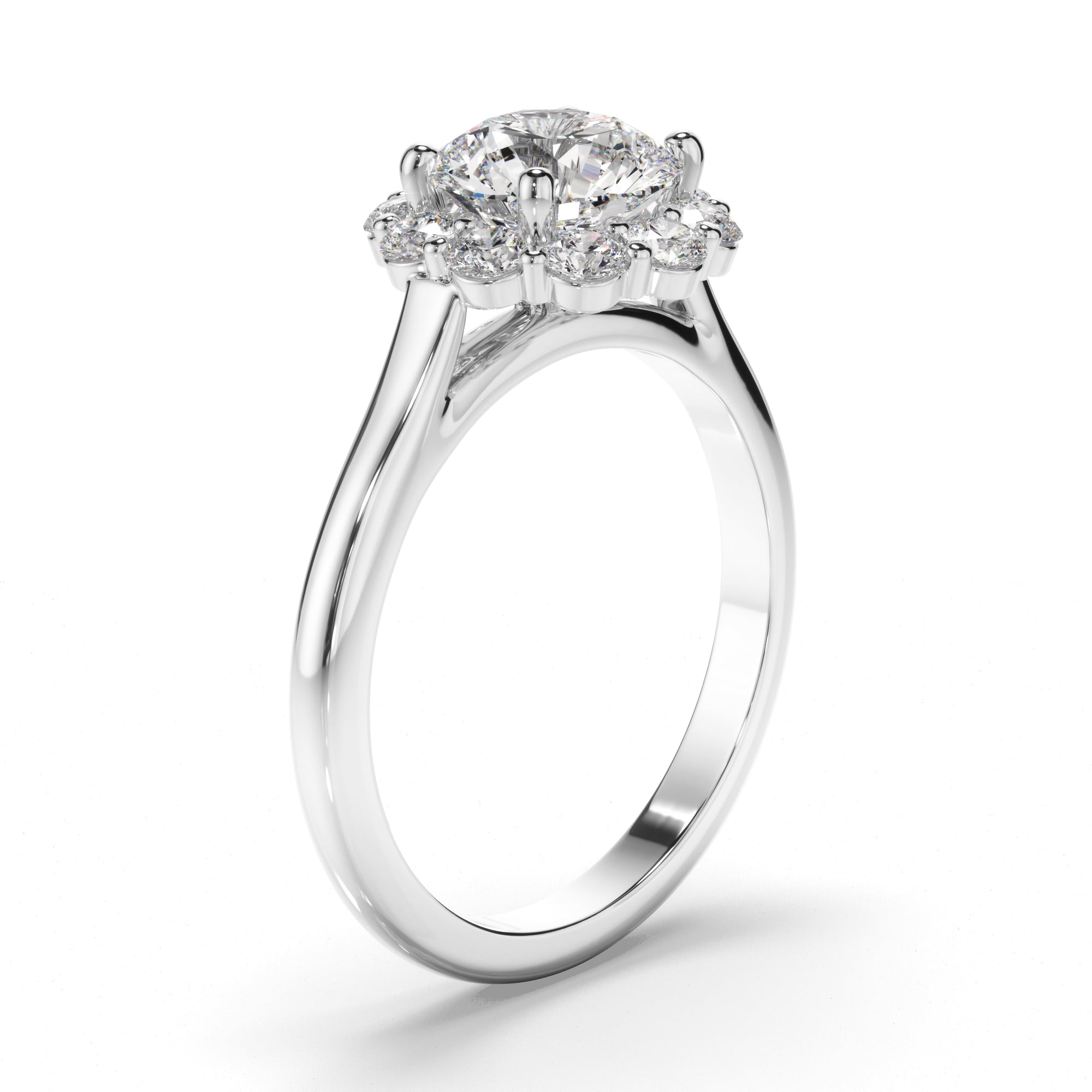 Elise - Round Brilliant Cut Diamond Halo Engagement Ring