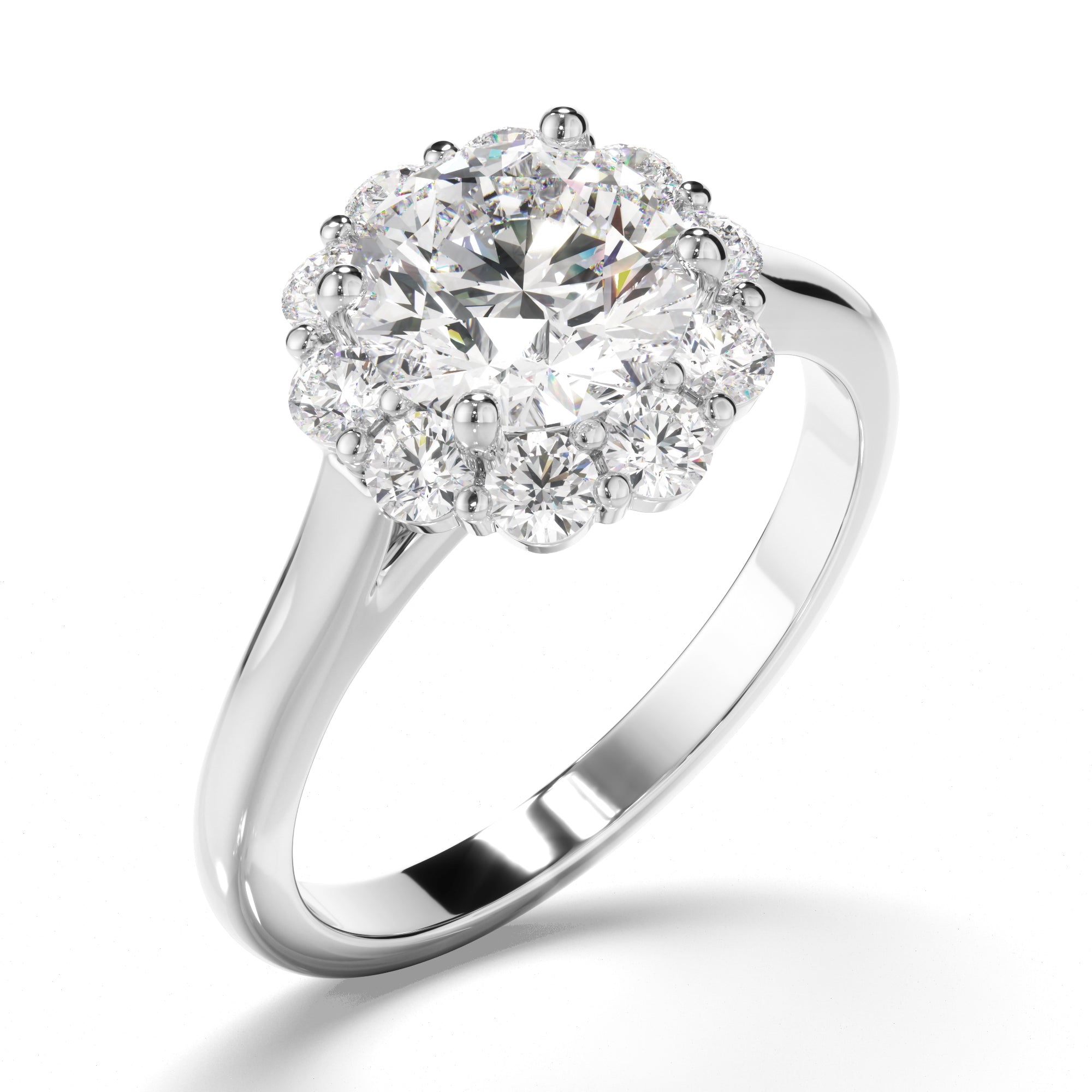 Elise - Round Brilliant Cut Diamond Halo Engagement Ring