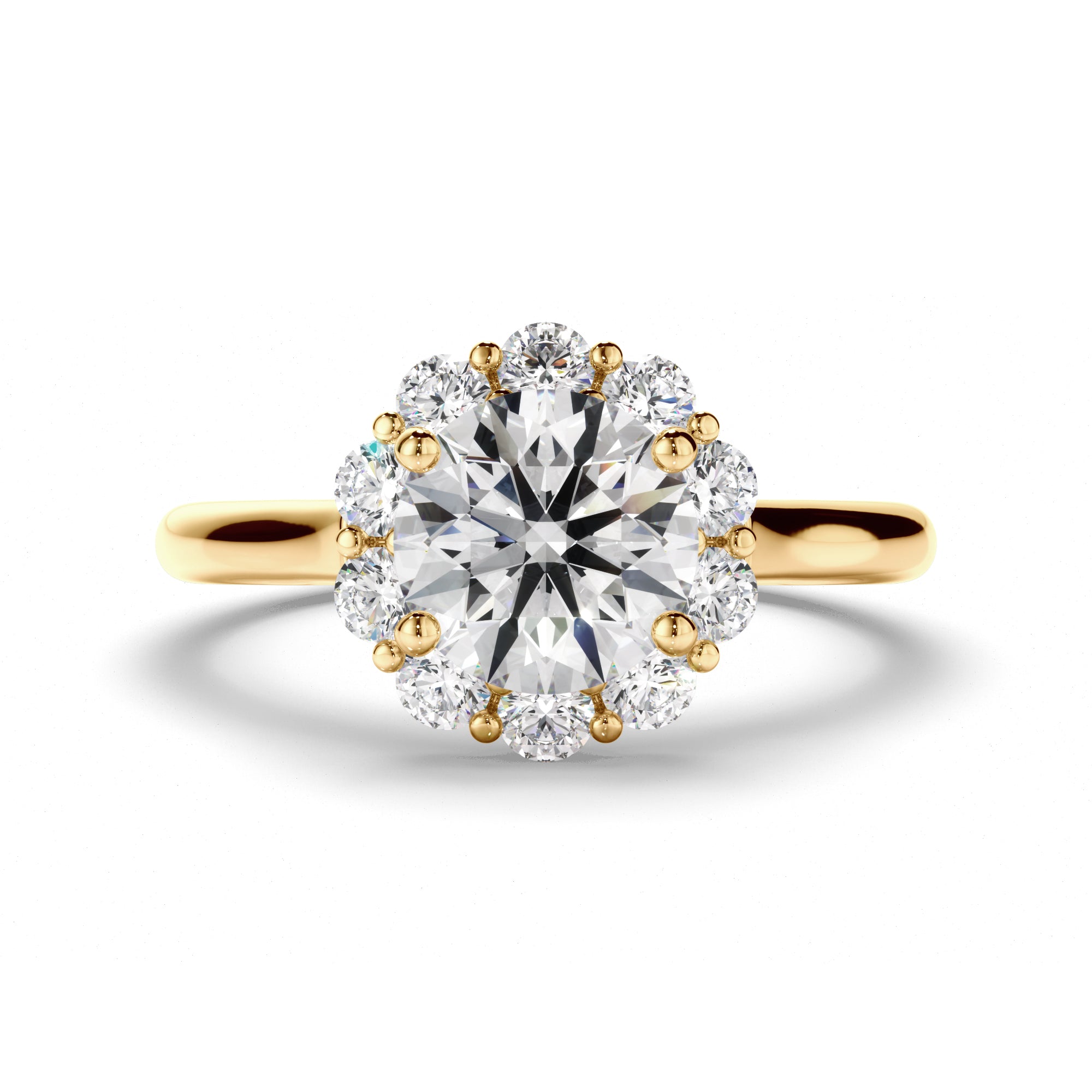 Elise - Round Brilliant Cut Diamond Halo Engagement Ring