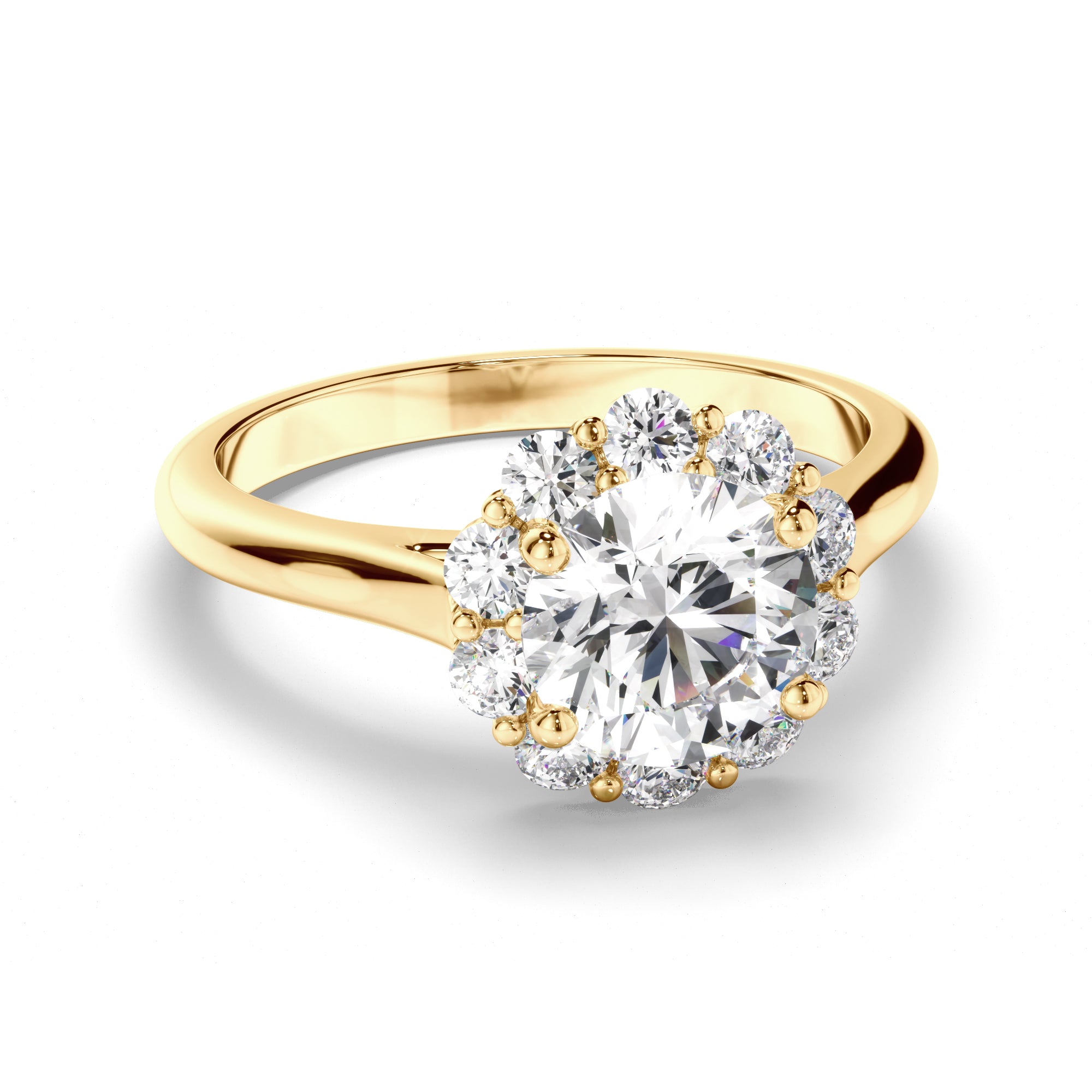 Elise - Round Brilliant Cut Diamond Halo Engagement Ring