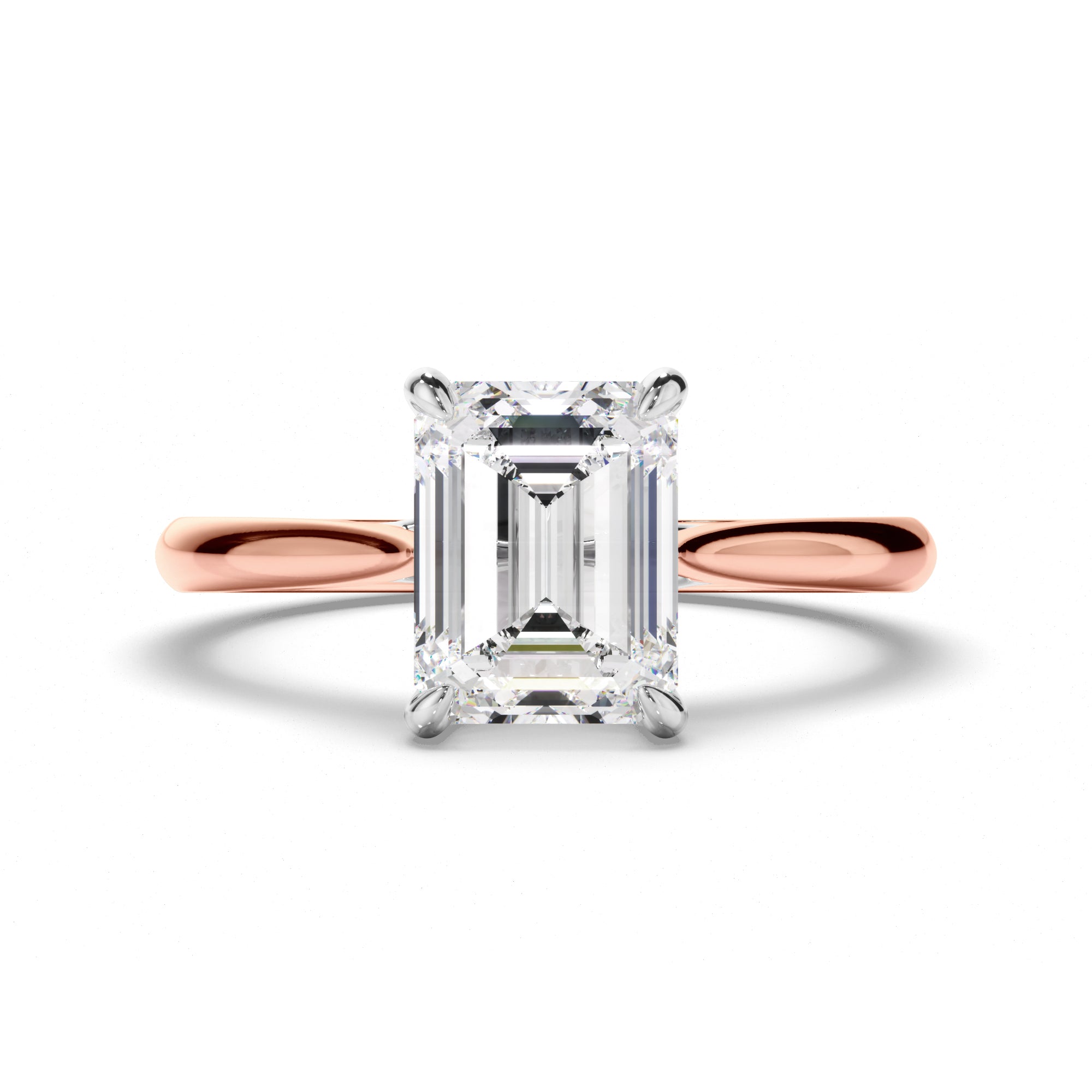 Lilian - Emerald Cut Diamond Solitaire Engagement Ring