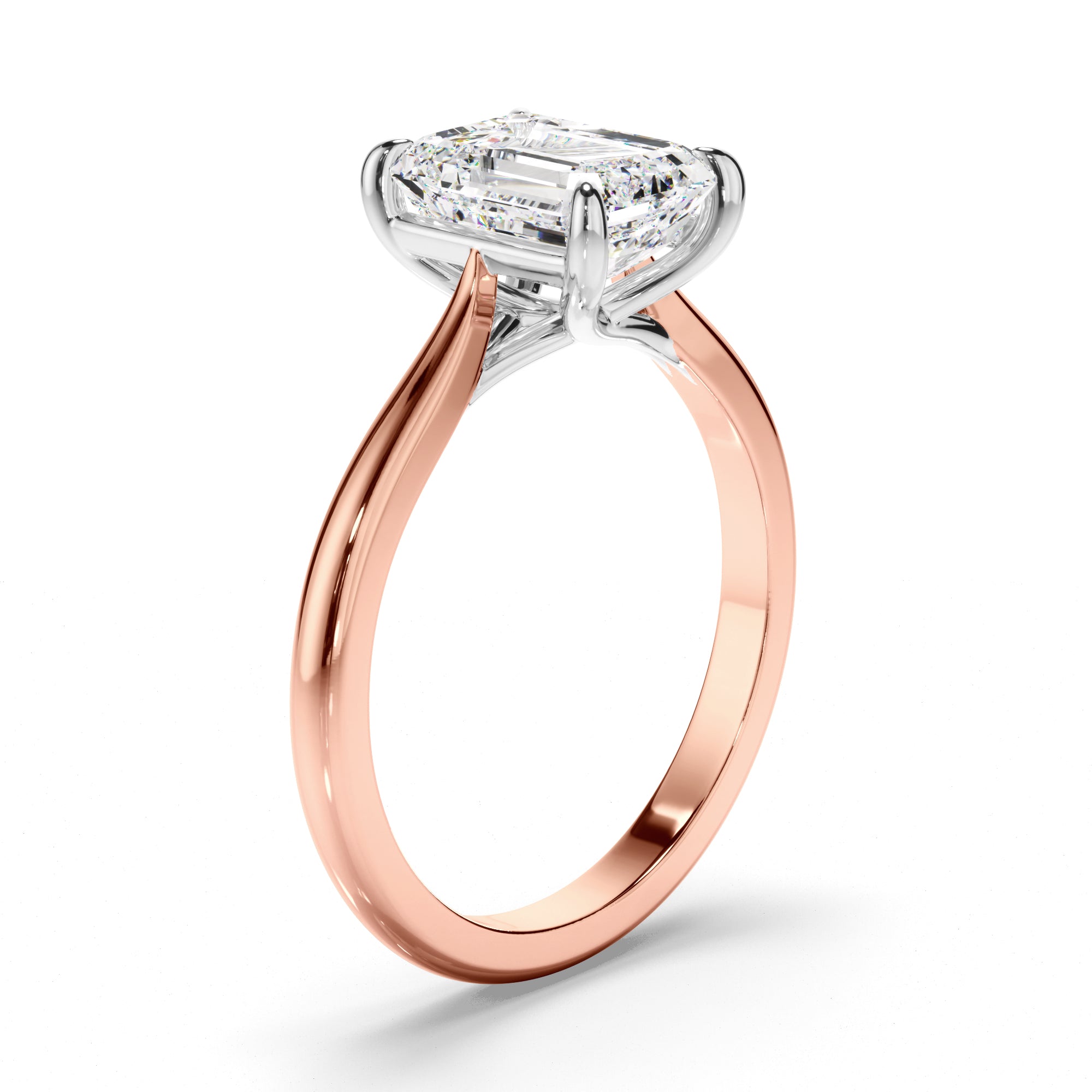 Lilian - Emerald Cut Diamond Solitaire Engagement Ring
