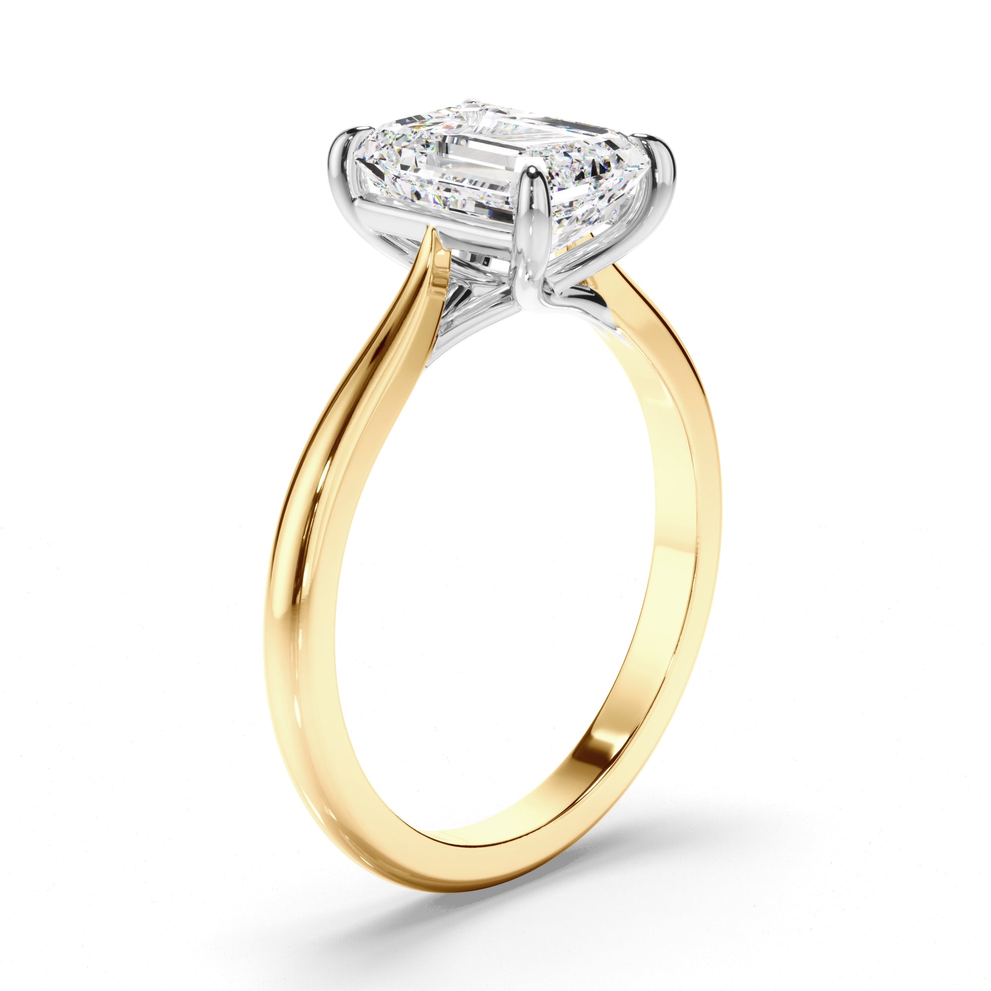 Lilian - Emerald Cut Diamond Solitaire Engagement Ring