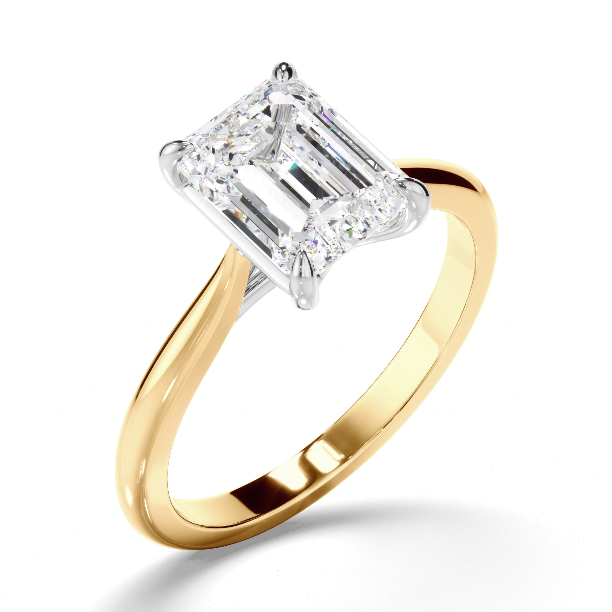 Lilian - Emerald Cut Diamond Solitaire Engagement Ring