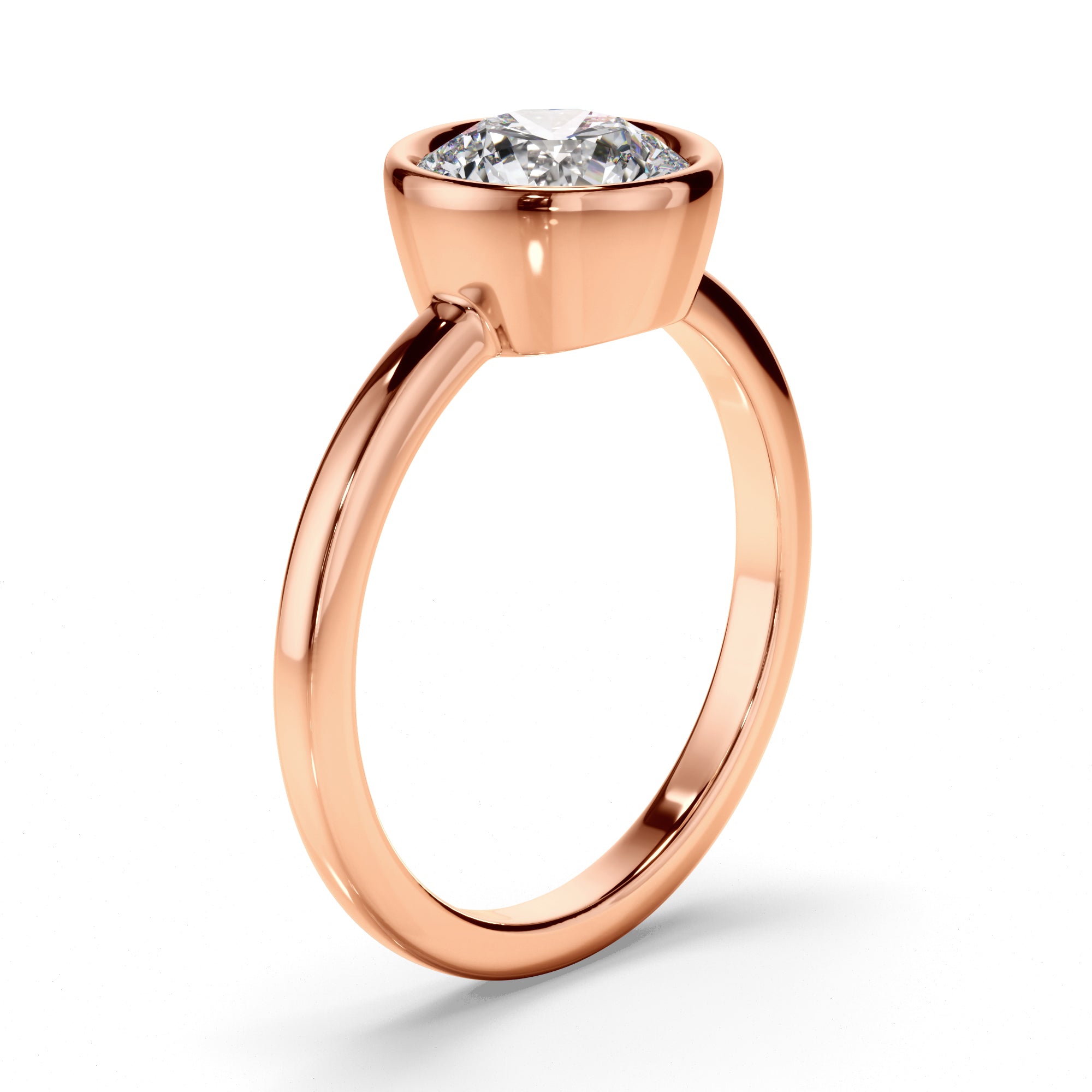 Constance - Round Brilliant Cut Diamond Bezel Solitaire Engagement Ring