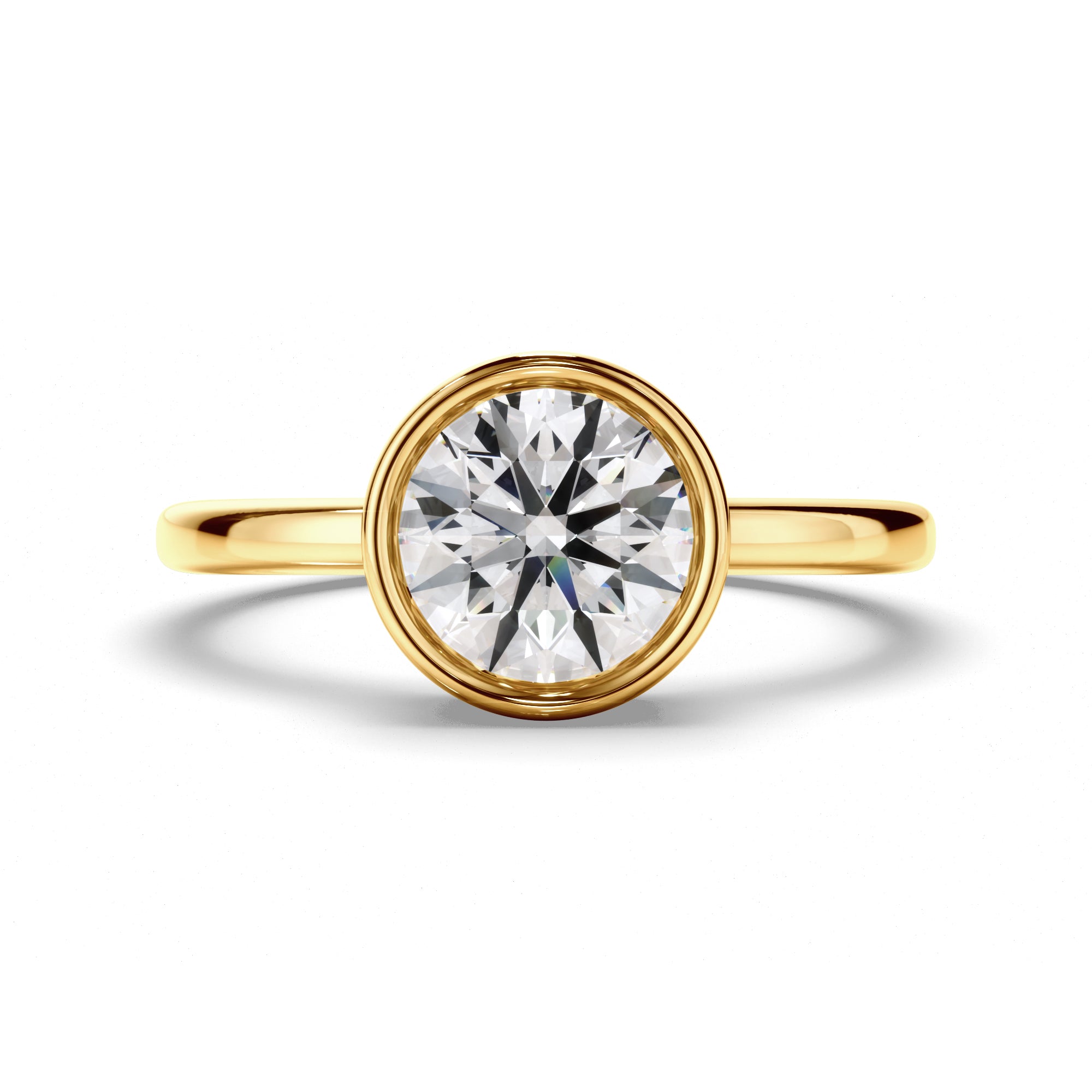 Constance - Round Brilliant Cut Diamond Bezel Solitaire Engagement Ring