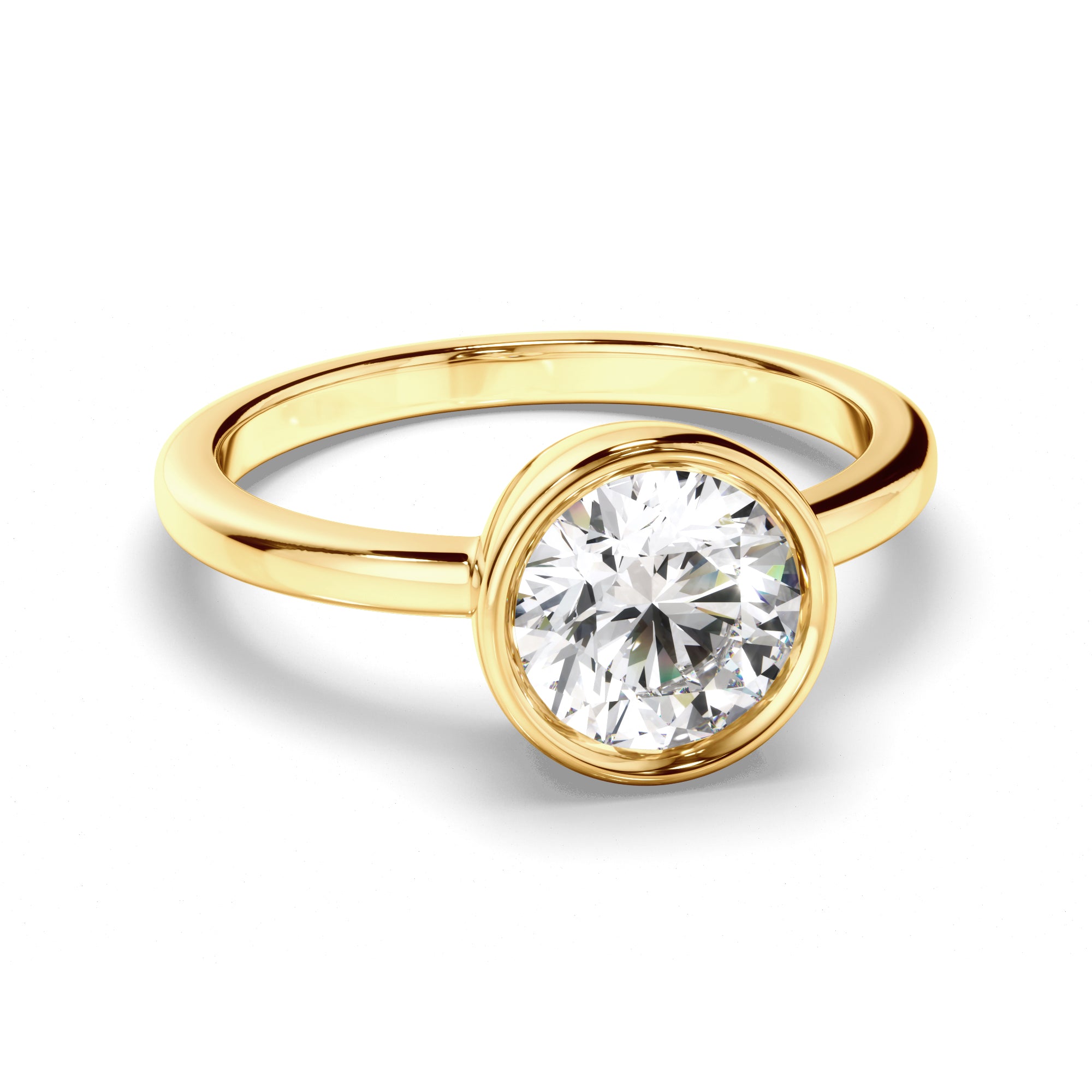 Constance - Round Brilliant Cut Diamond Bezel Solitaire Engagement Ring