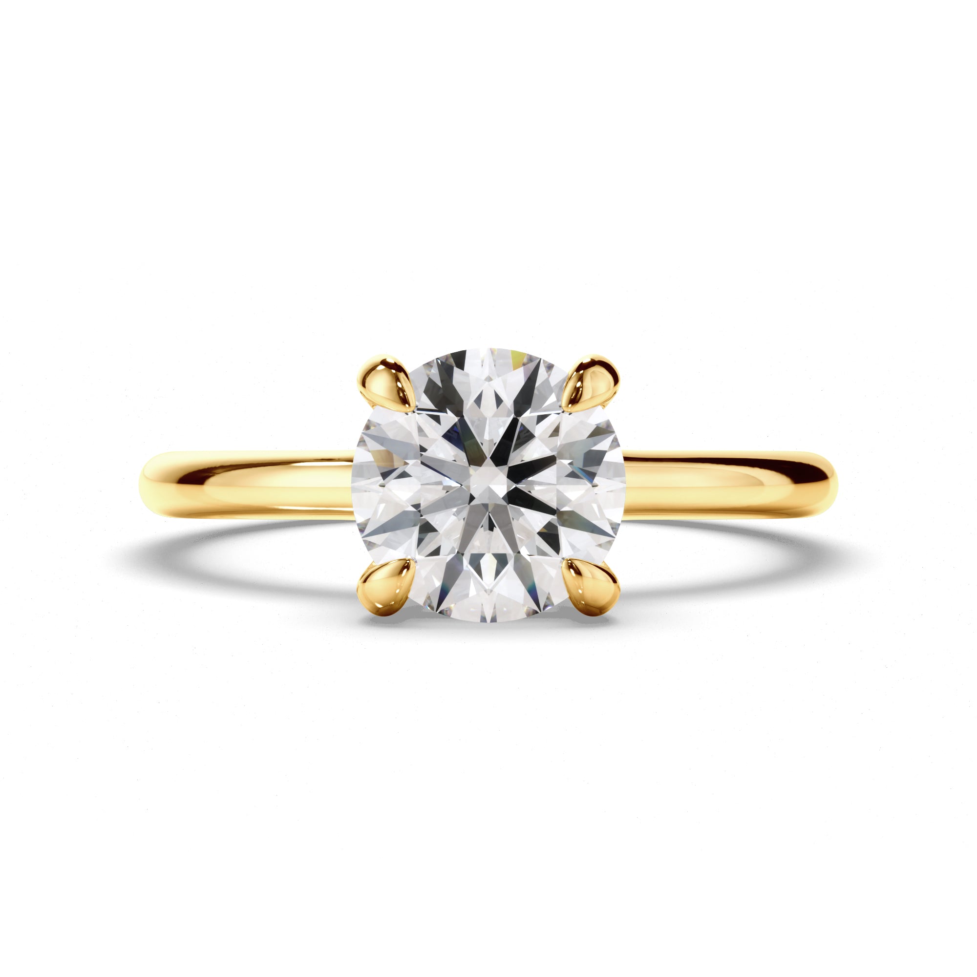 Amelia - Round Brilliant Cut Diamond Hidden Halo Engagement Ring