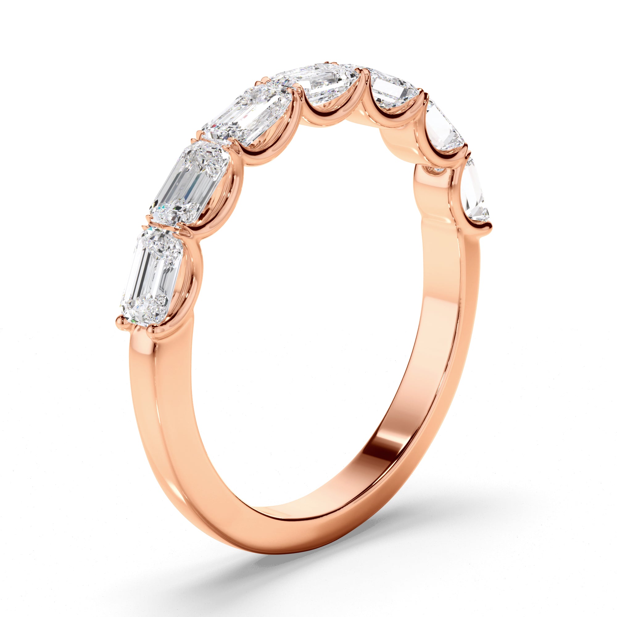 Arielle - Emerald Cut Diamond Anniversary Ring
