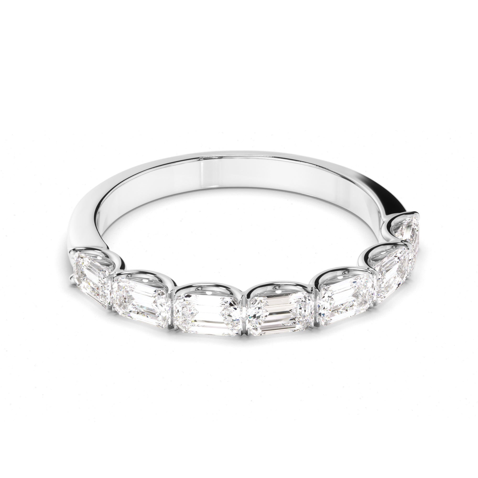 Arielle - Emerald Cut Diamond Anniversary Ring