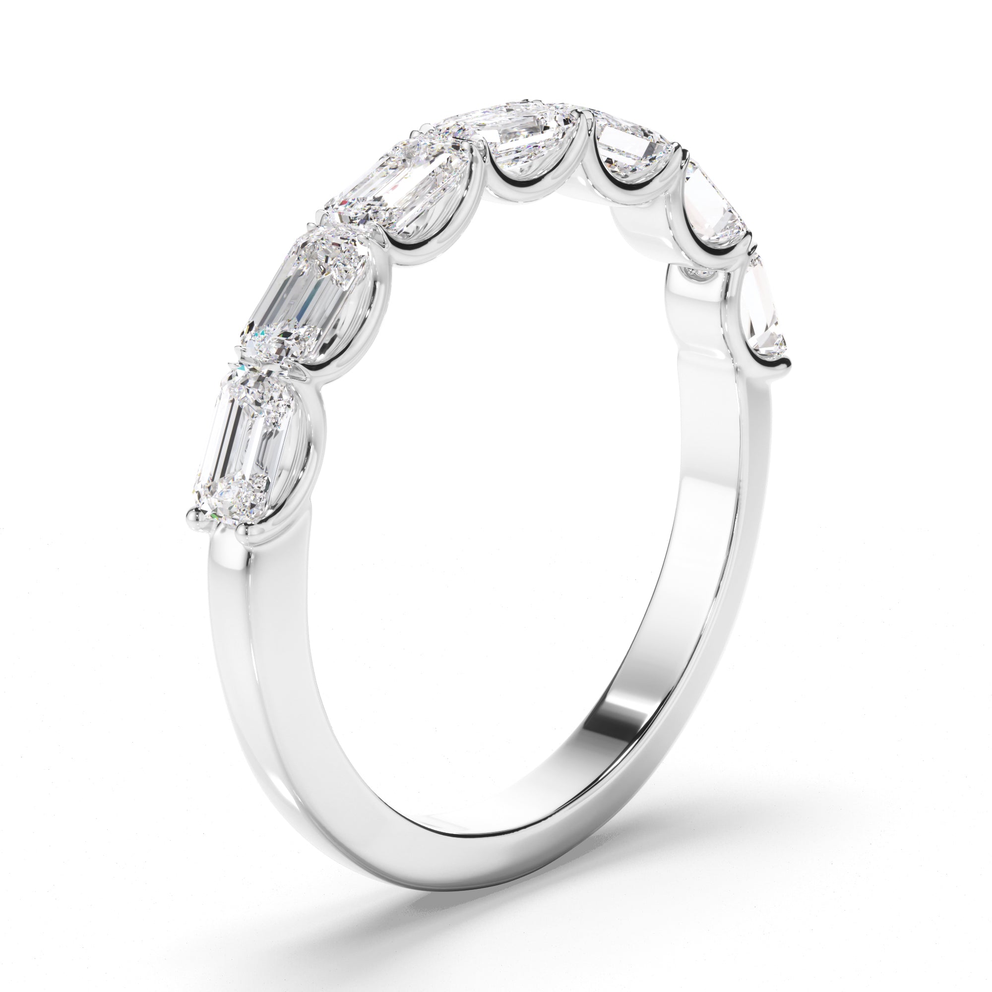 Arielle - Emerald Cut Diamond Anniversary Ring