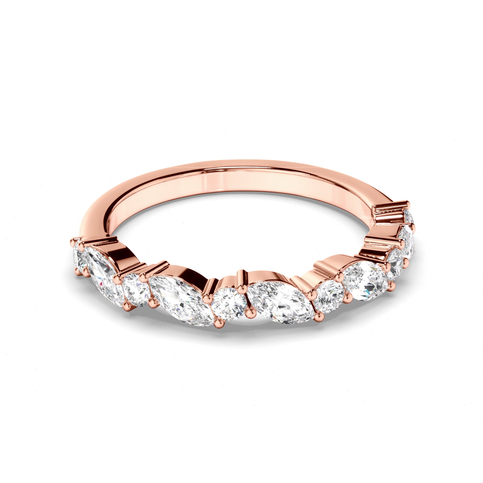 Rosabelle - Round Brilliant & Marquise Cut Diamond Anniversary Ring