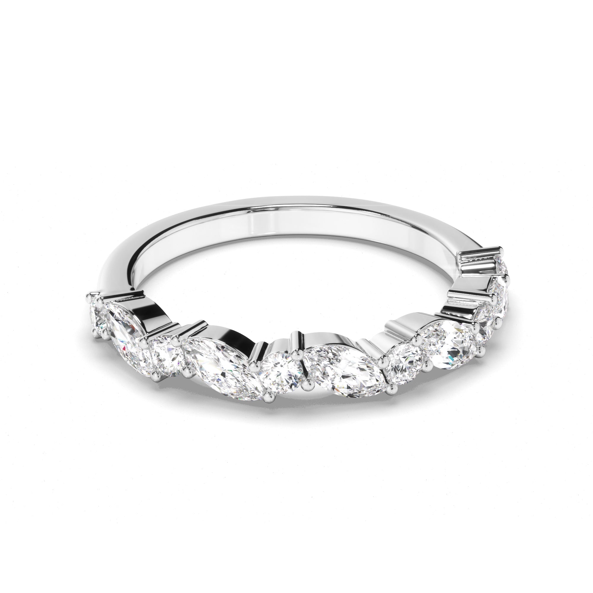 Rosabelle - Round Brilliant & Marquise Cut Diamond Anniversary Ring