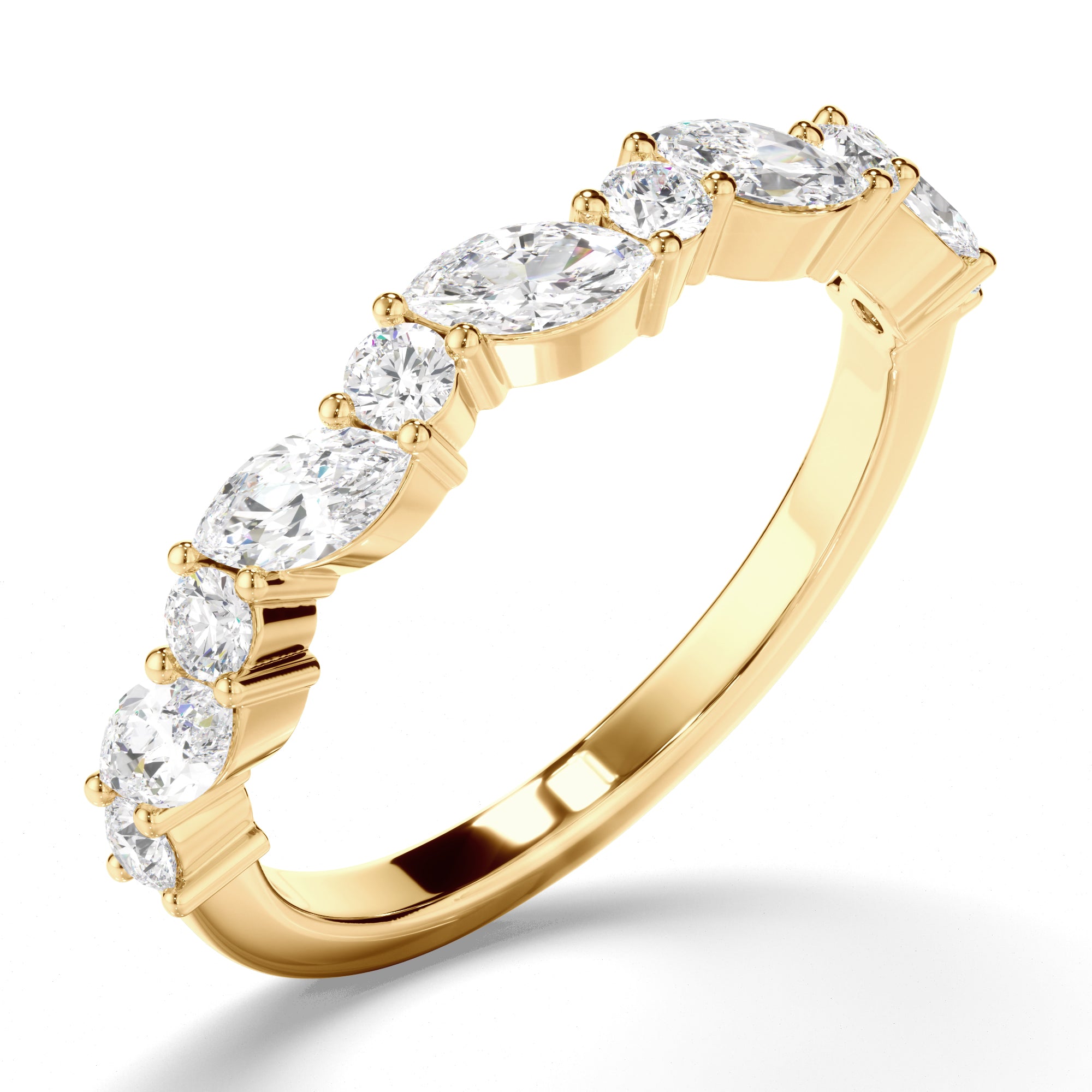 Rosabelle - Round Brilliant & Marquise Cut Diamond Anniversary Ring