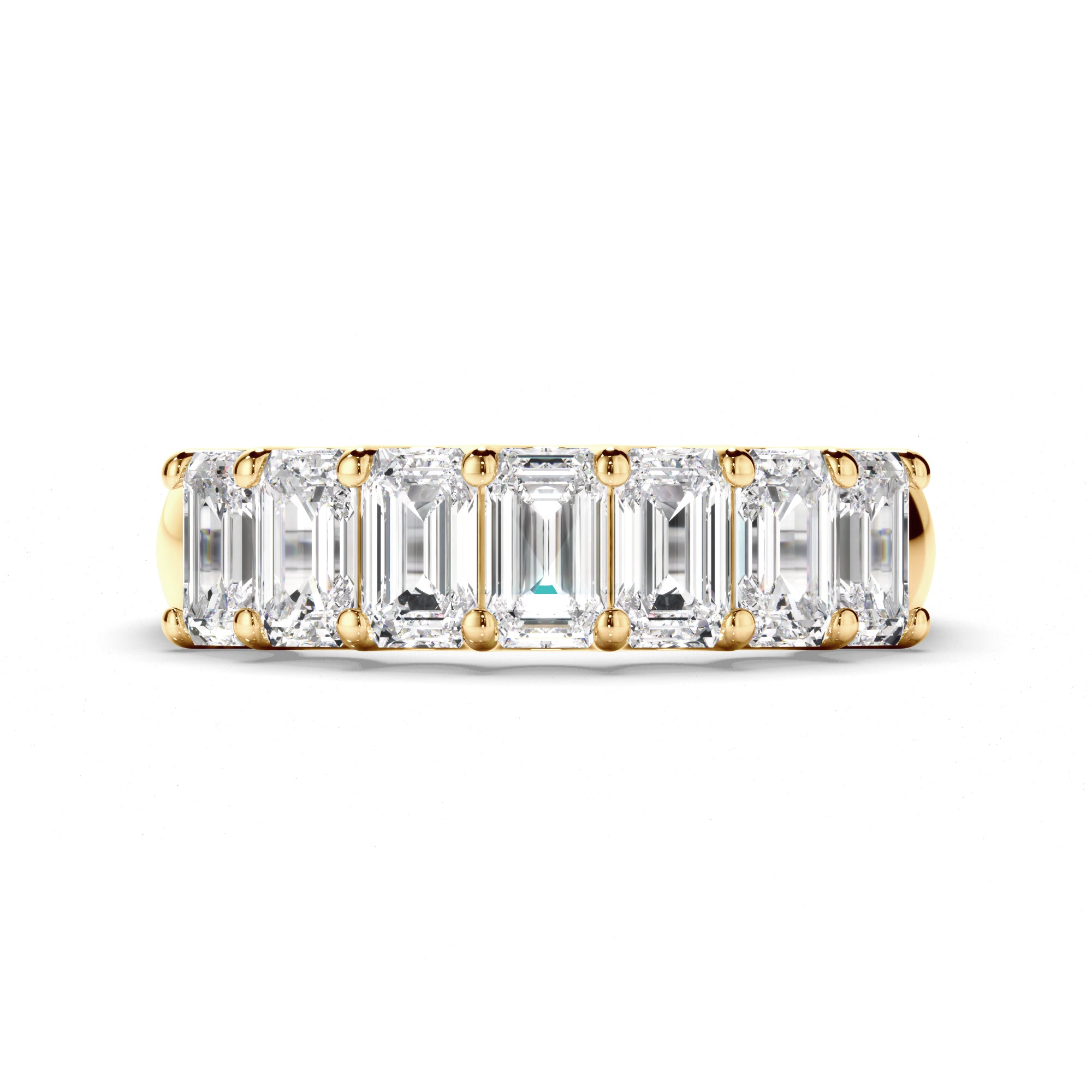 Leona - Emerald Cut Diamond Anniversary Ring
