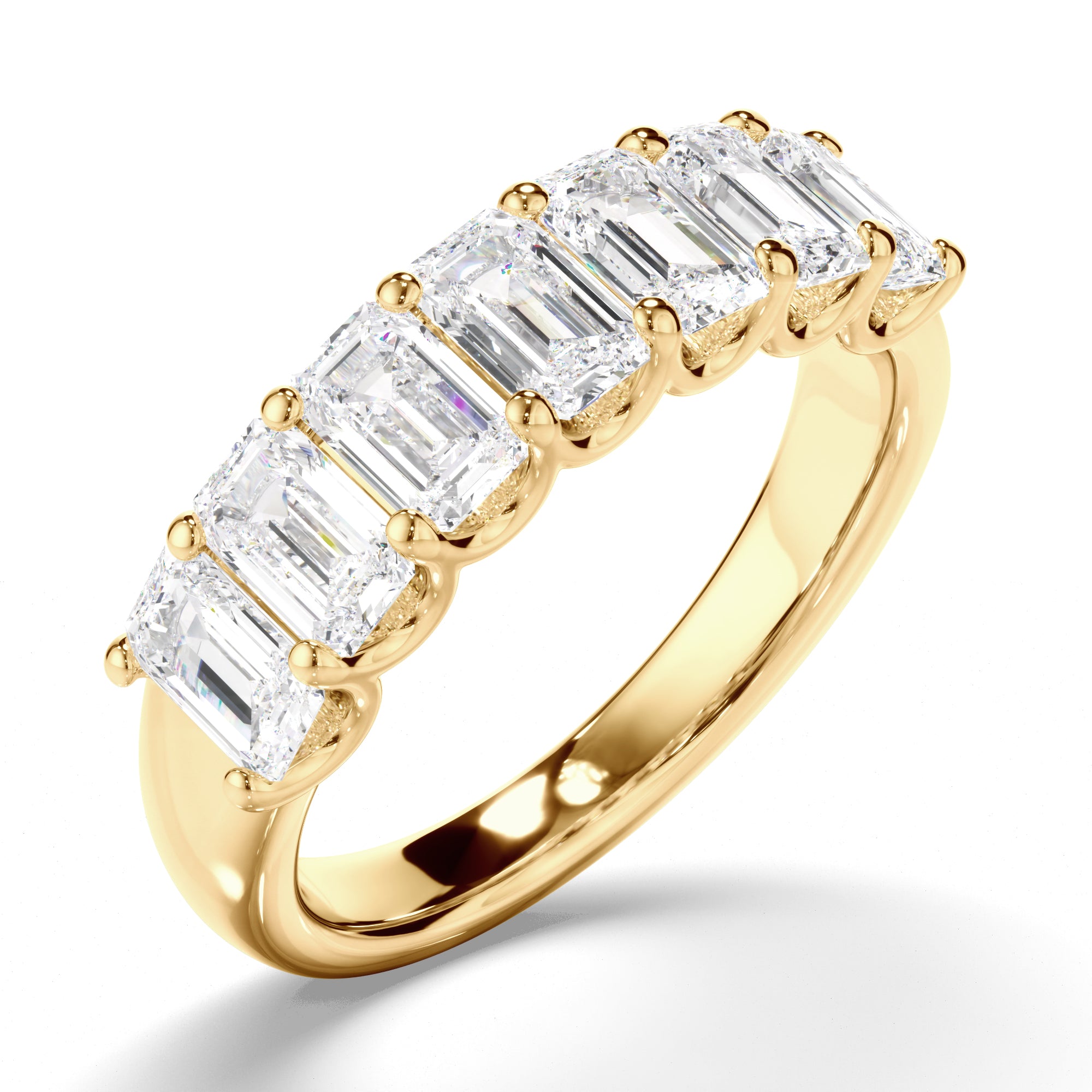 Leona - Emerald Cut Diamond Anniversary Ring