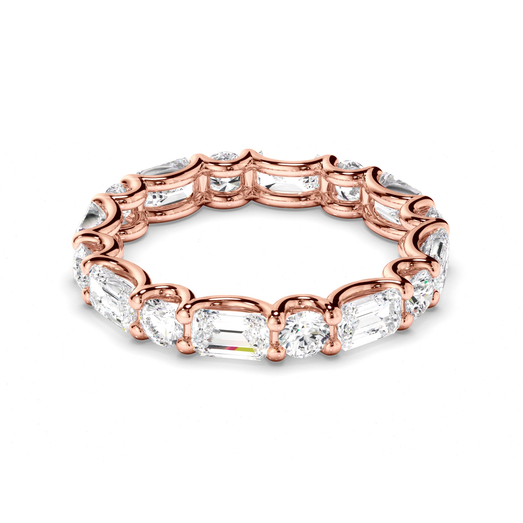 Haven - Round Brilliant & Emerald Cut Diamond Eternity Ring