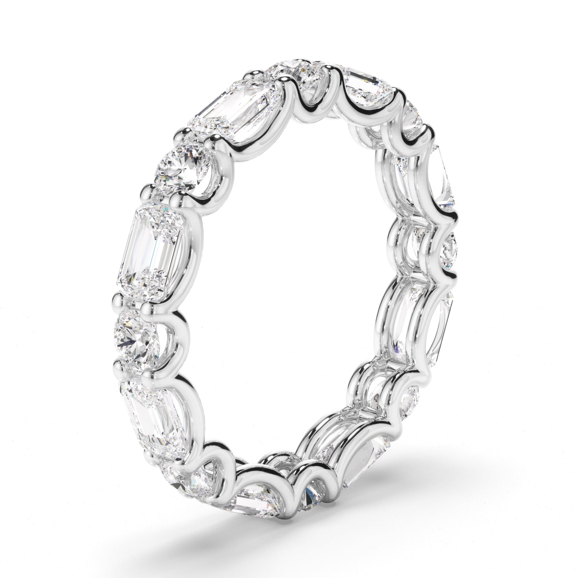 Haven - Round Brilliant & Emerald Cut Diamond Eternity Ring