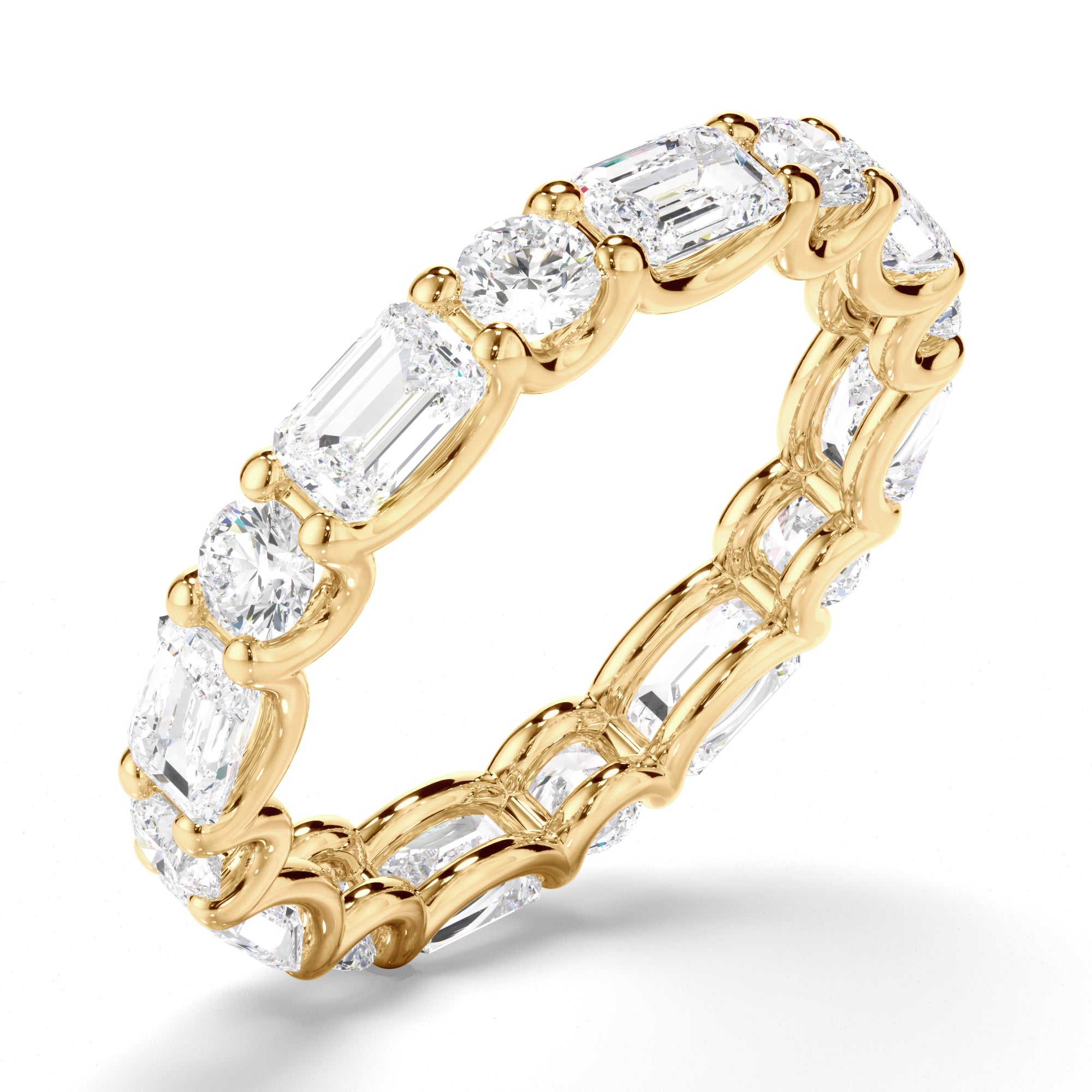 Haven - Round Brilliant & Emerald Cut Diamond Eternity Ring