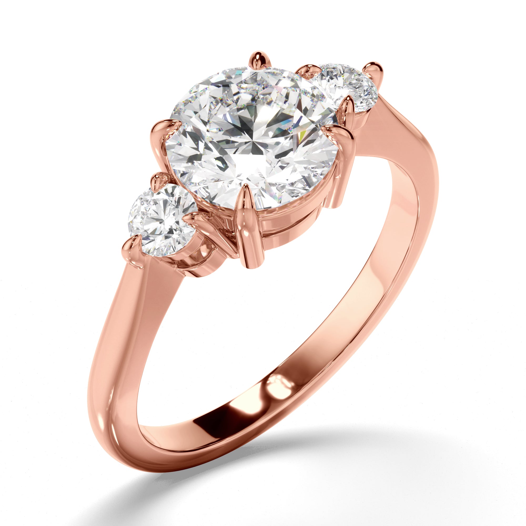 Mirabella - Round Brilliant Cut Diamond Trilogy Engagement Ring