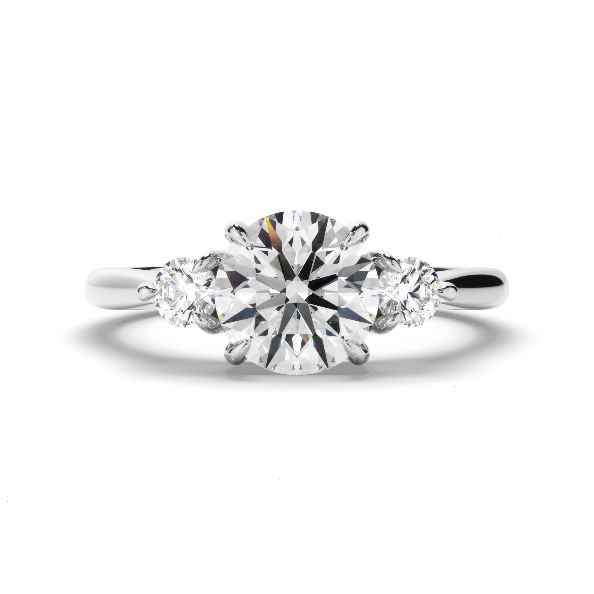 Mirabella - Round Brilliant Cut Diamond Trilogy Engagement Ring
