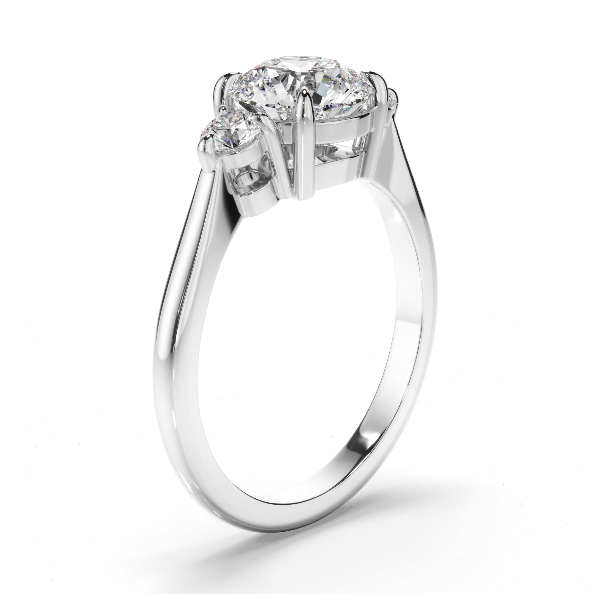 Mirabella - Round Brilliant Cut Diamond Trilogy Engagement Ring