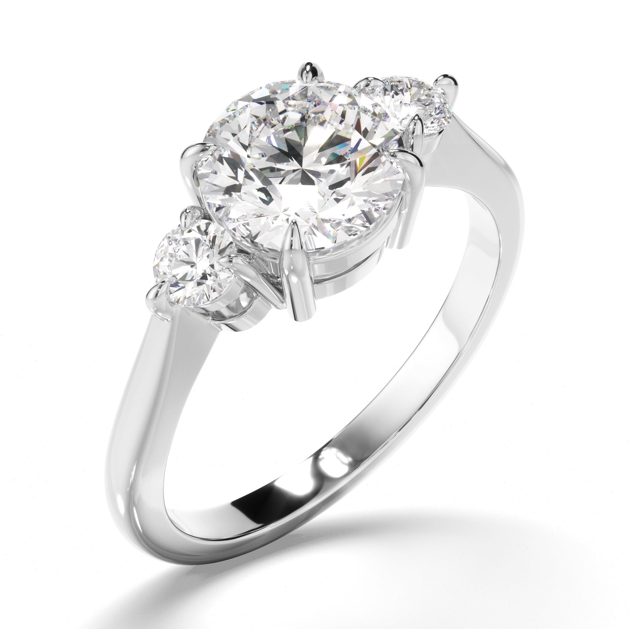 Mirabella - Round Brilliant Cut Diamond Trilogy Engagement Ring