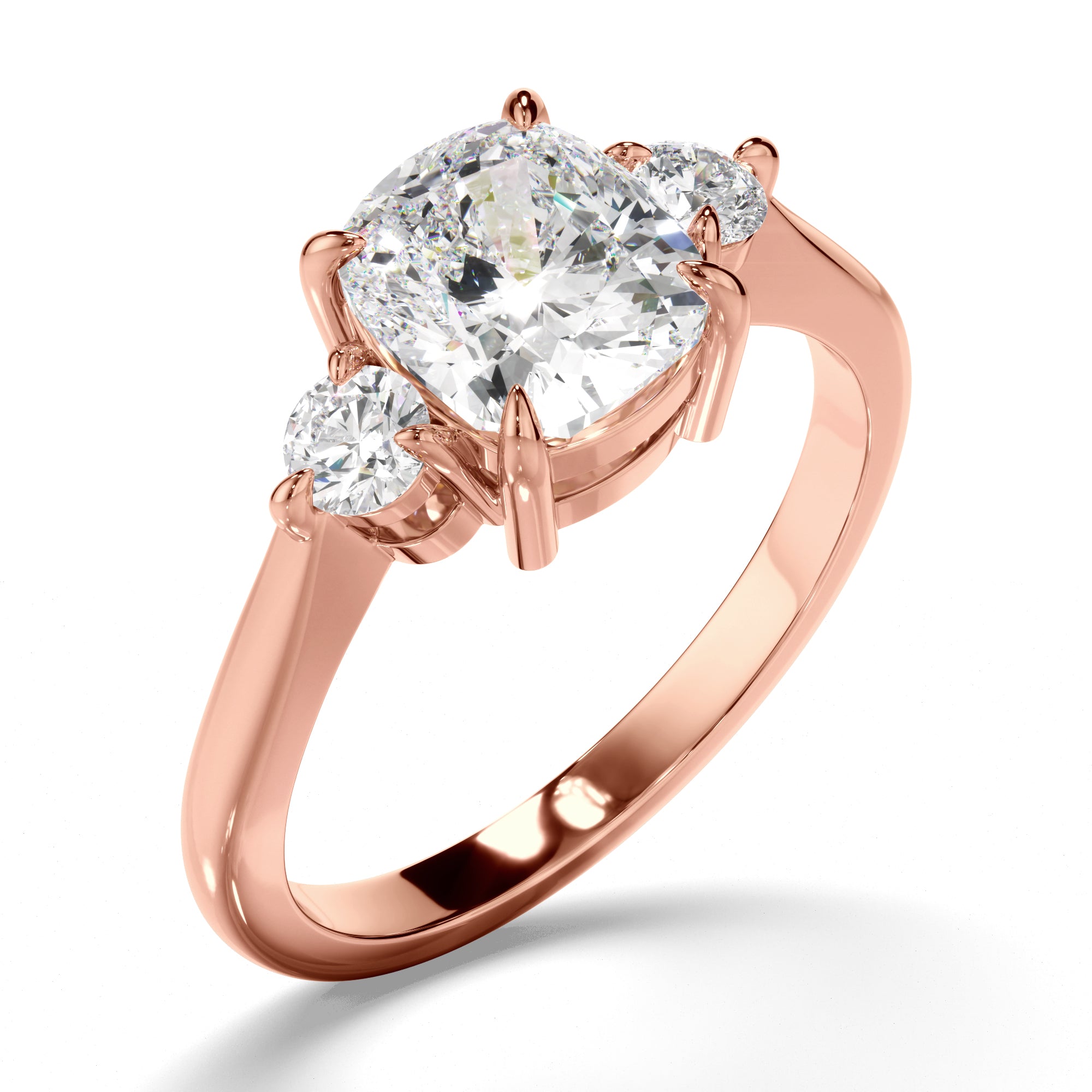 Rosanna - Cushion Cut Diamond Trilogy Engagement Ring