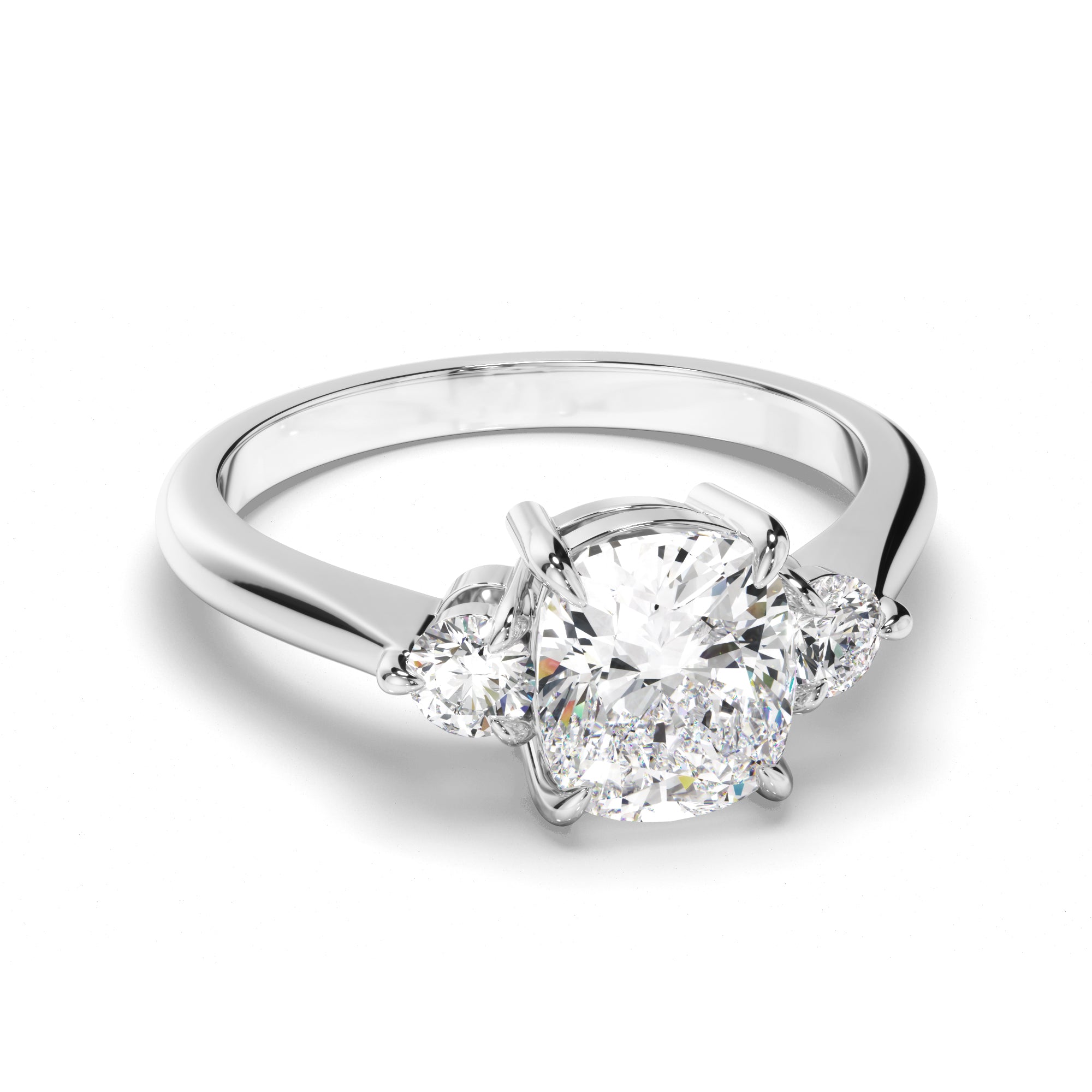 Rosanna - Cushion Cut Diamond Trilogy Engagement Ring