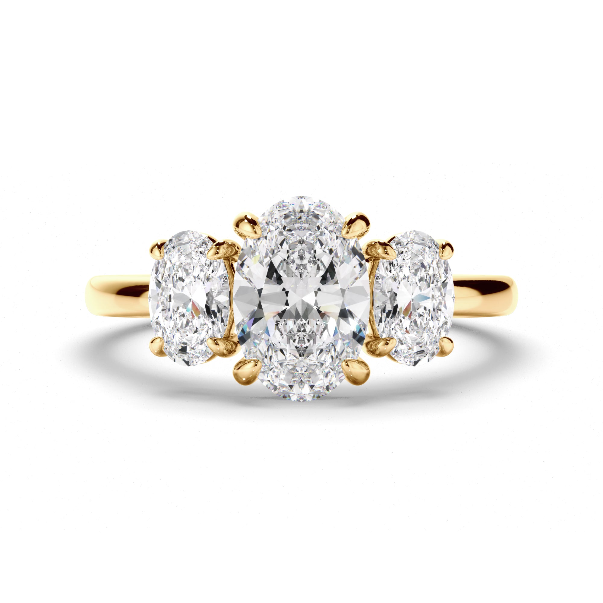 Lillian - Oval Cut Diamond Trilogy Engagement Ring