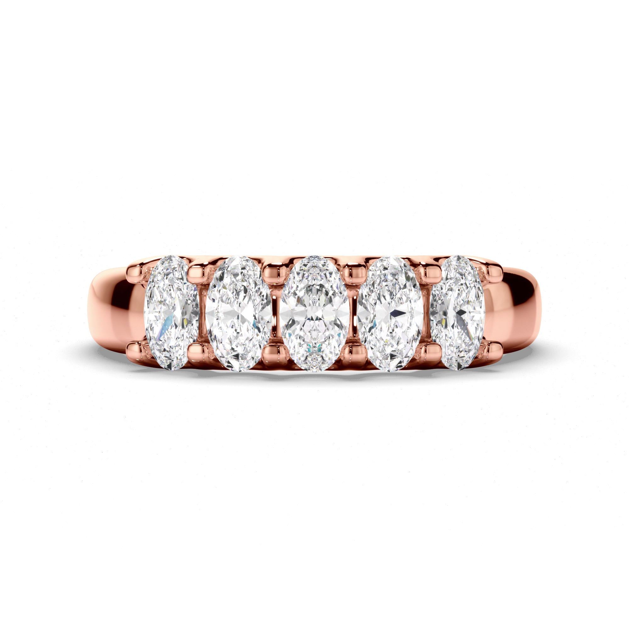 Audrey - Oval Cut Diamond Anniversary Ring