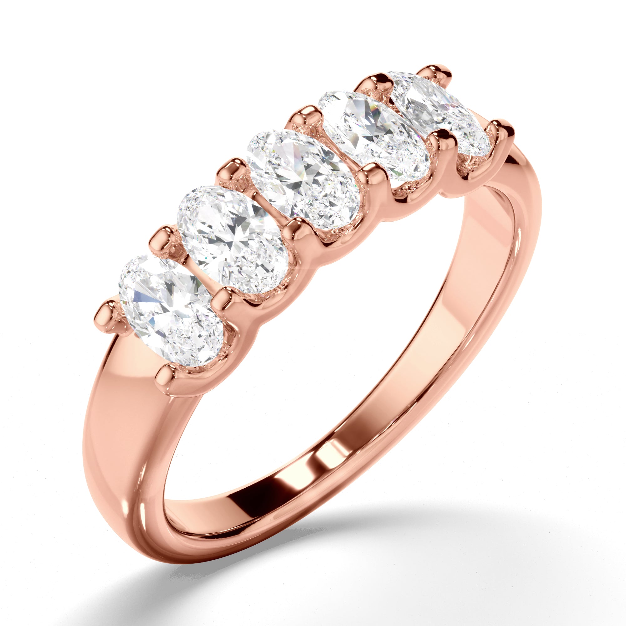 Audrey - Oval Cut Diamond Anniversary Ring