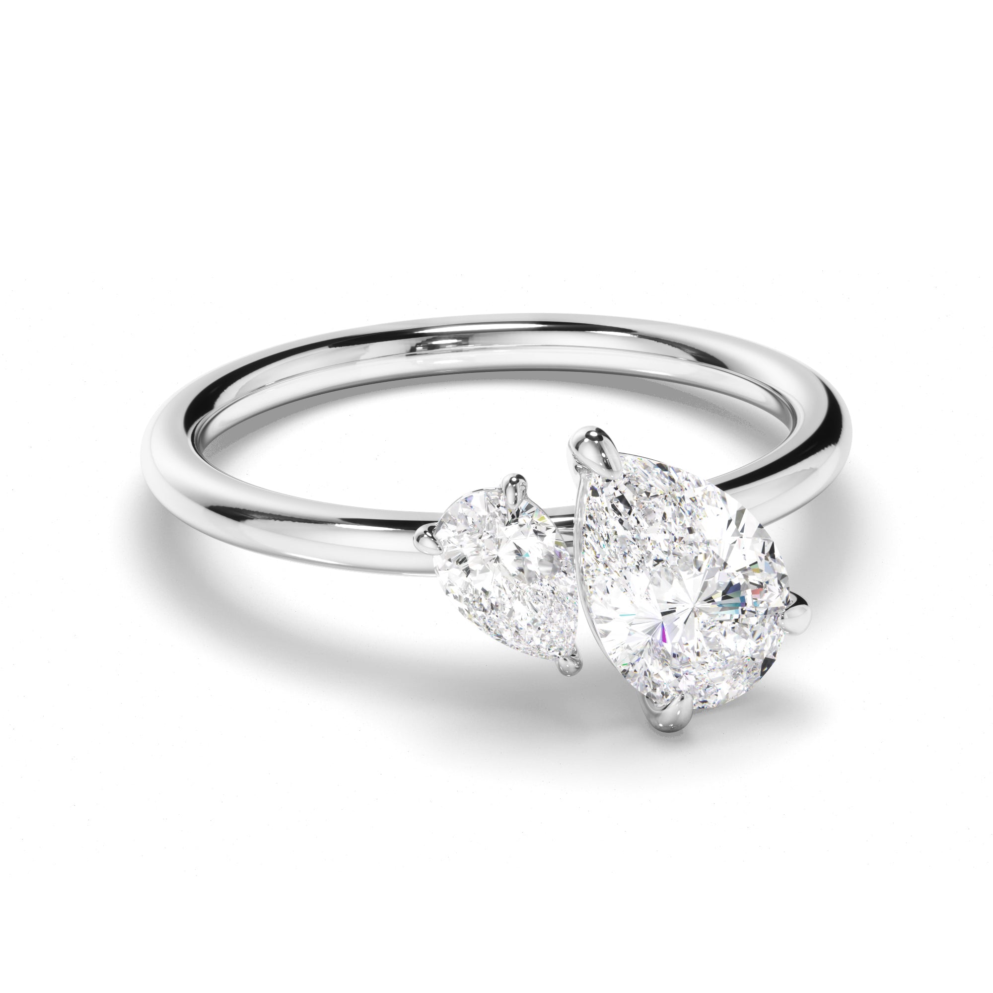Hannah - Pear Cut Diamond Toi et Moi Engagement Ring