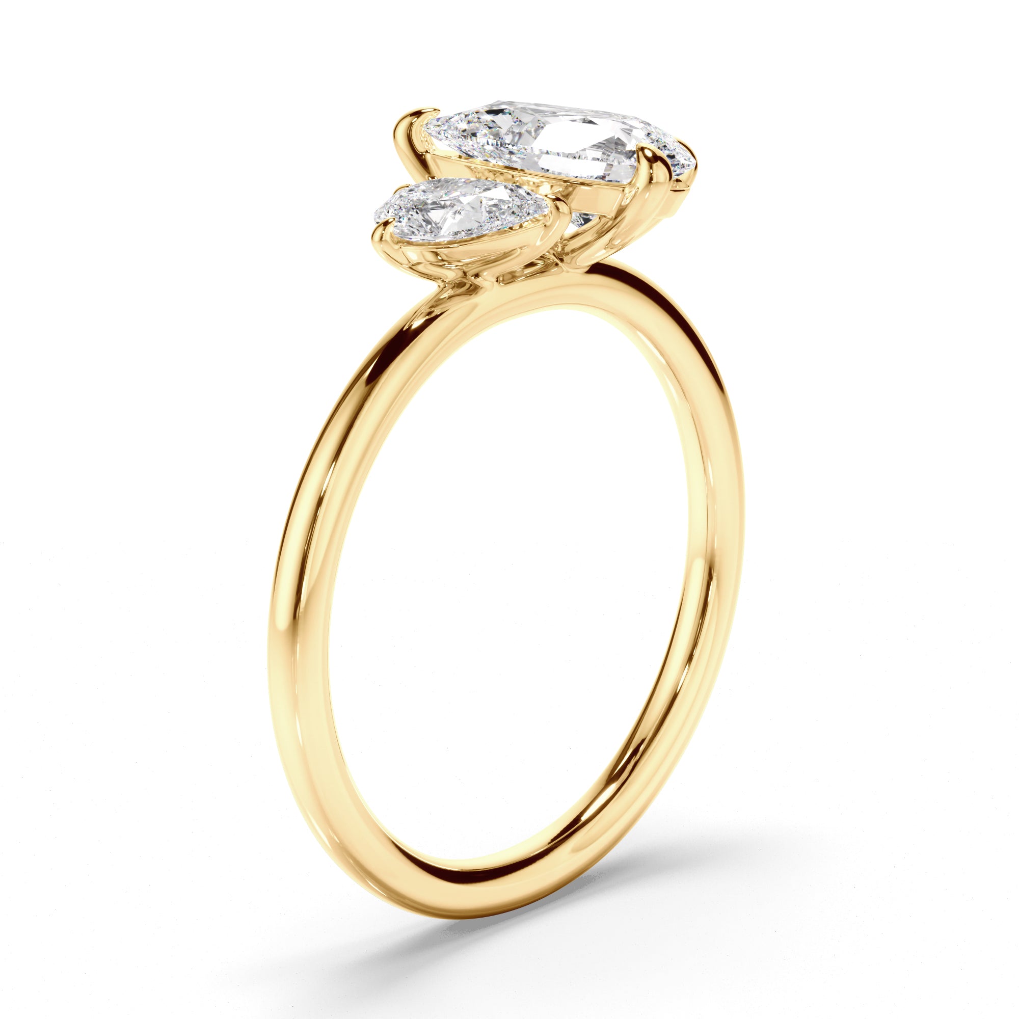 Hannah - Pear Cut Diamond Toi et Moi Engagement Ring