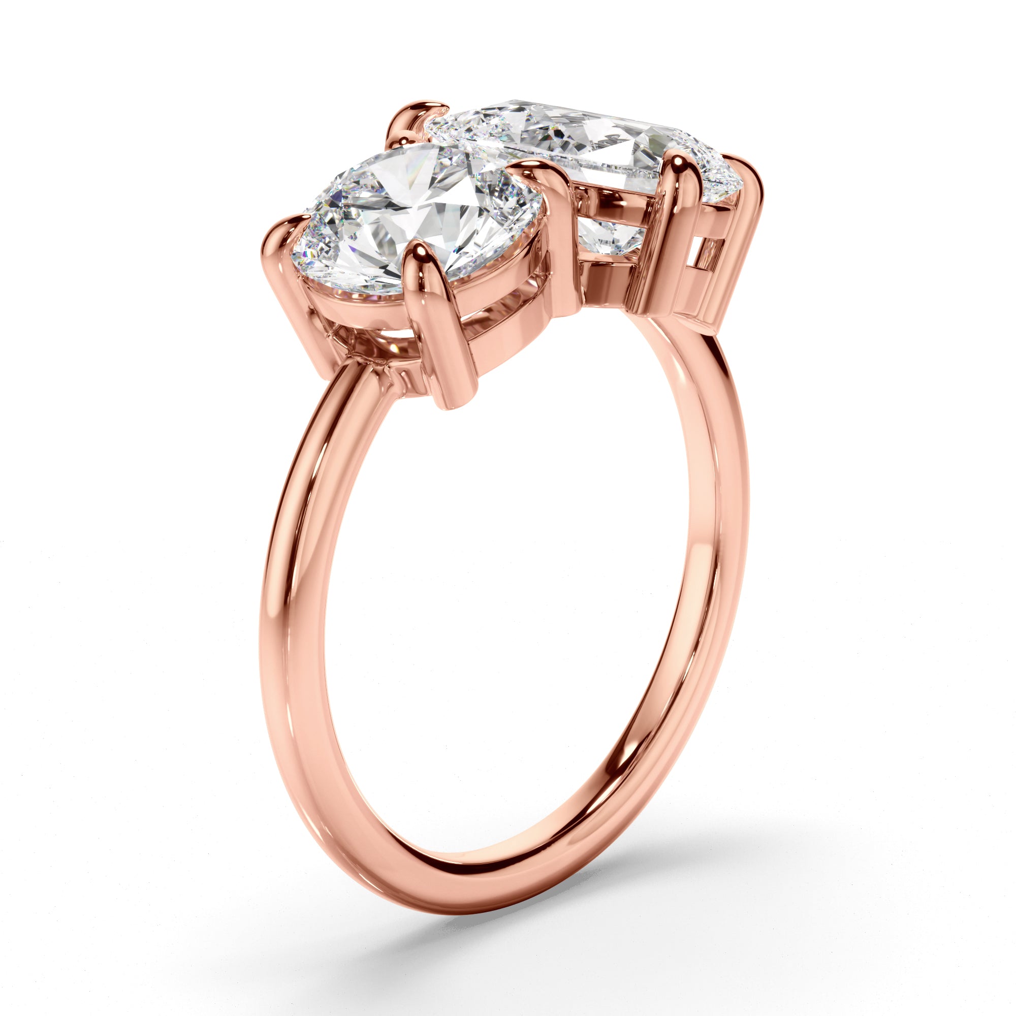Penrose - Round Brilliant & Pear Cut Diamond Toi et Moi Engagement Ring