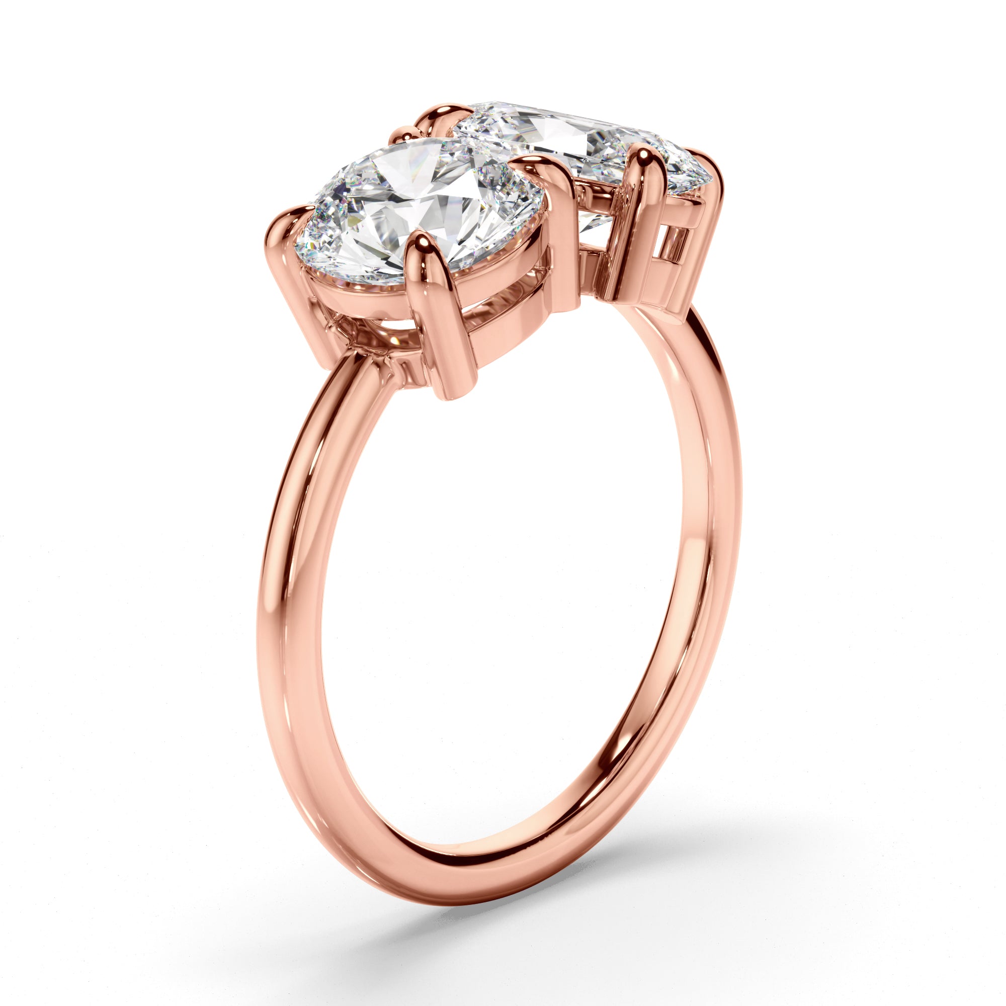 Piper - Round Brilliant & Oval Cut Diamond Toi et Moi Engagement Ring