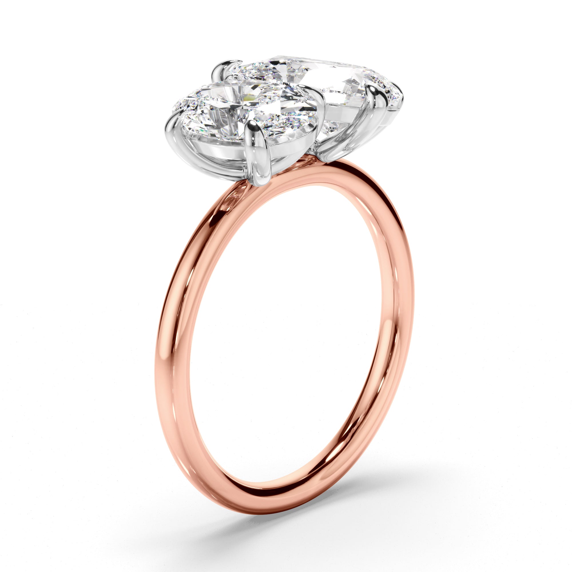Emilia - Oval & Pear Cut Diamond Toi et Moi Engagement Ring