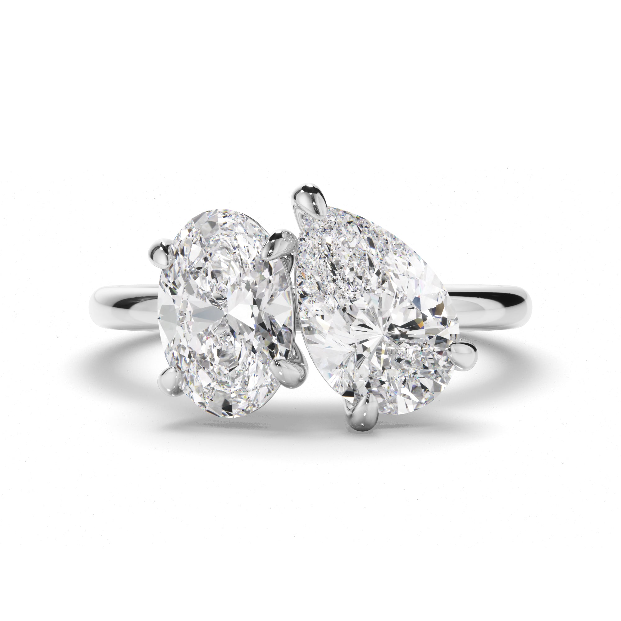 Emilia - Oval & Pear Cut Diamond Toi et Moi Engagement Ring