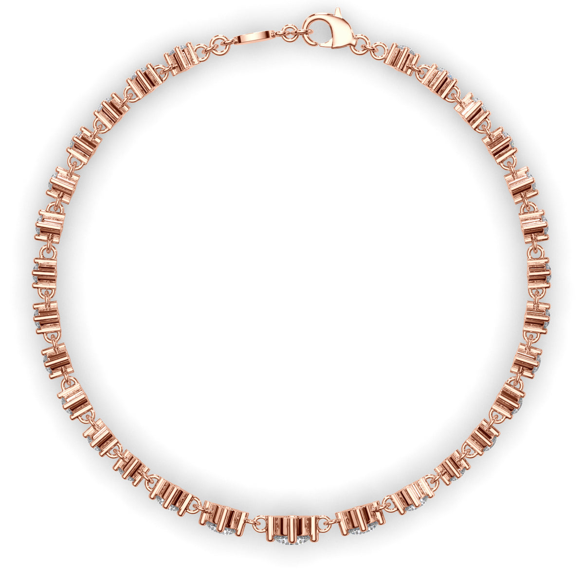 Paloma - Graduated Round Brilliant Diamond Link Bracelet