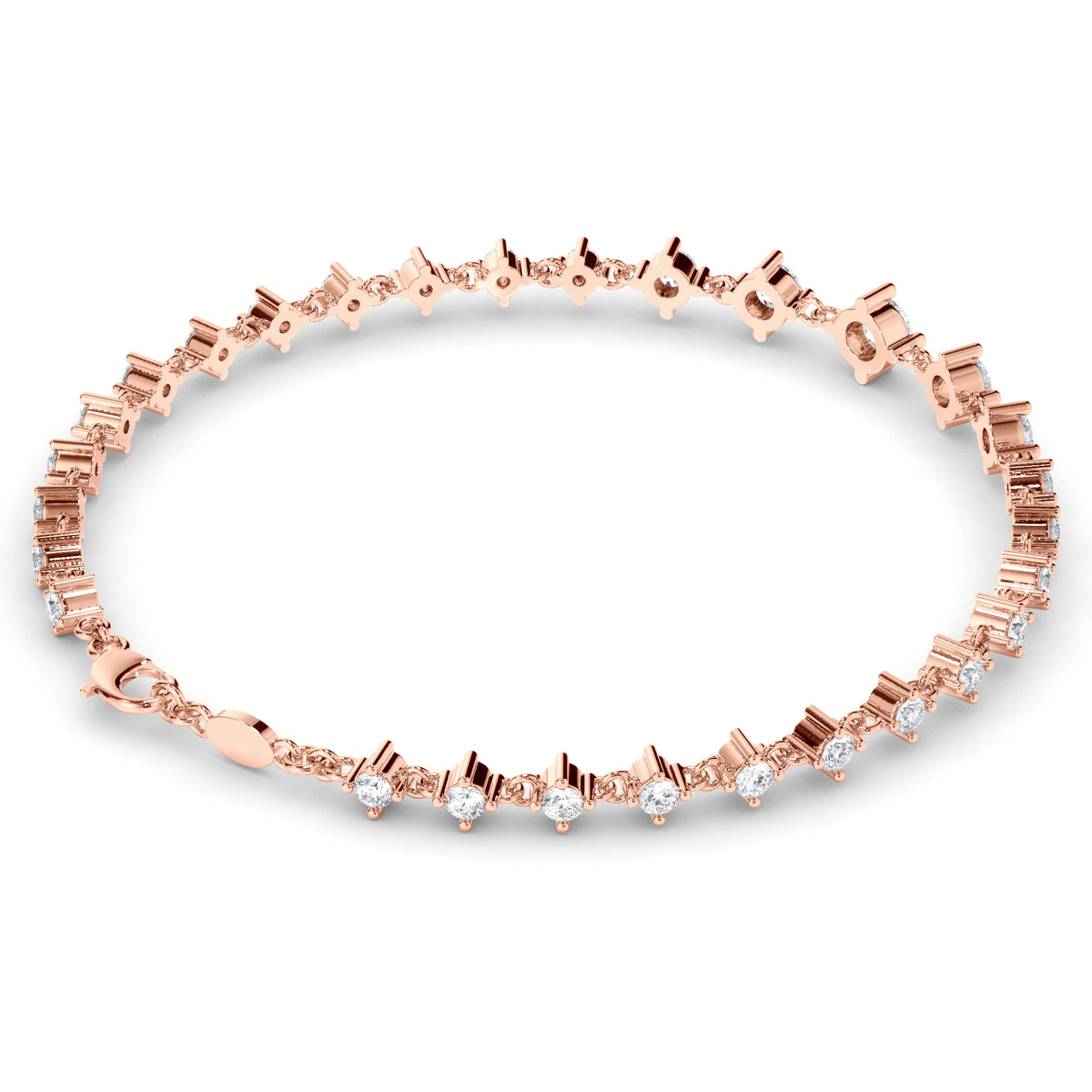 Paloma - Graduated Round Brilliant Diamond Link Bracelet