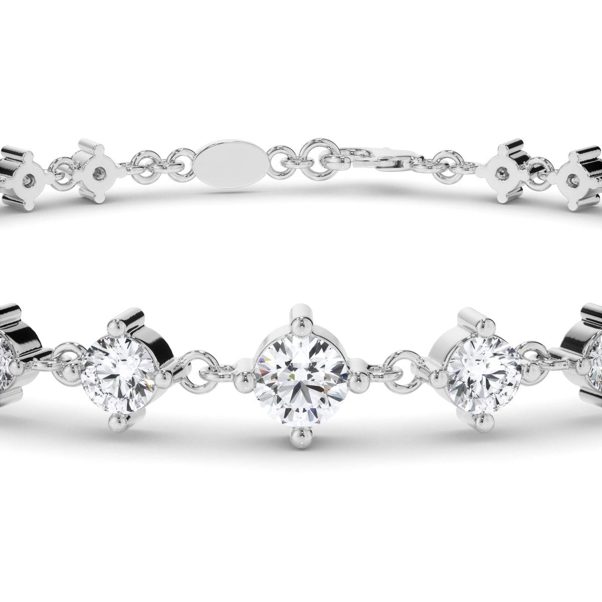 Paloma - Graduated Round Brilliant Diamond Link Bracelet