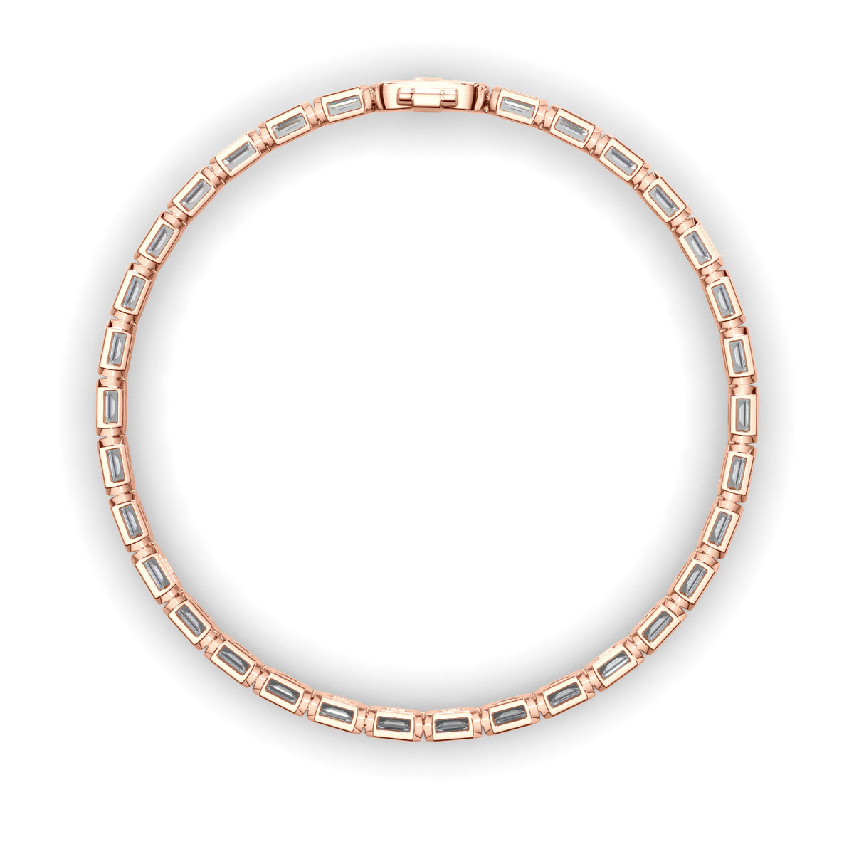Venus - East-West Bezel-Set Emerald Cut Diamond Tennis Bracelet