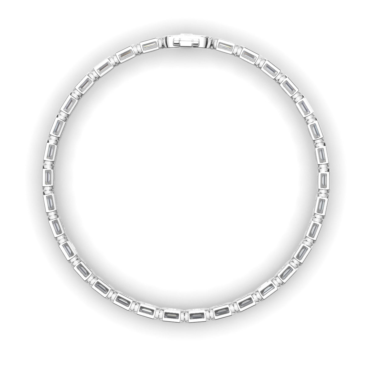 Venus - East-West Bezel-Set Emerald Cut Diamond Tennis Bracelet