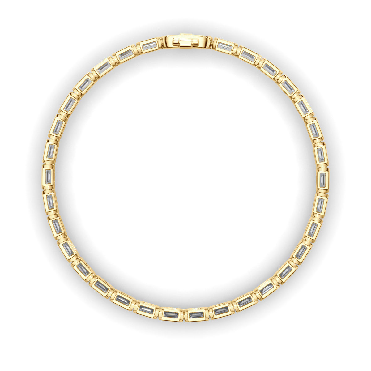 Venus - East-West Bezel-Set Emerald Cut Diamond Tennis Bracelet